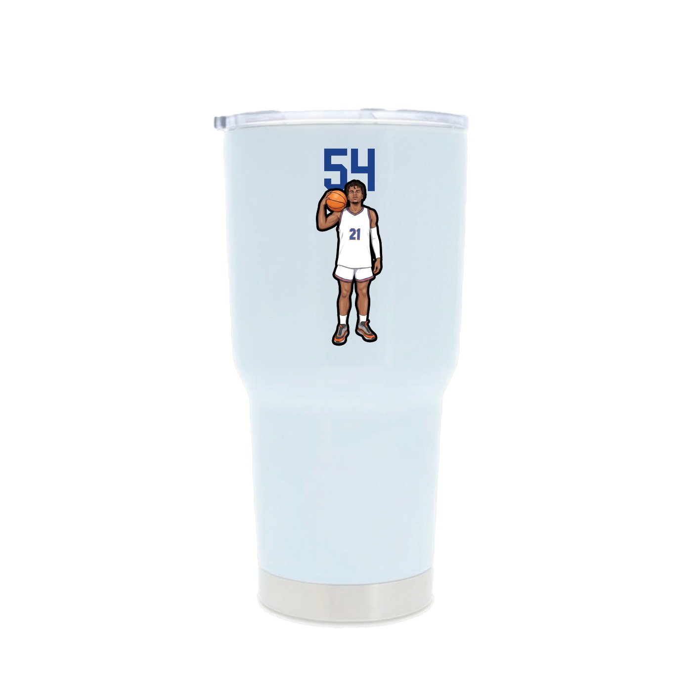 30oz Stainless Steel Tumbler — Number Top in White