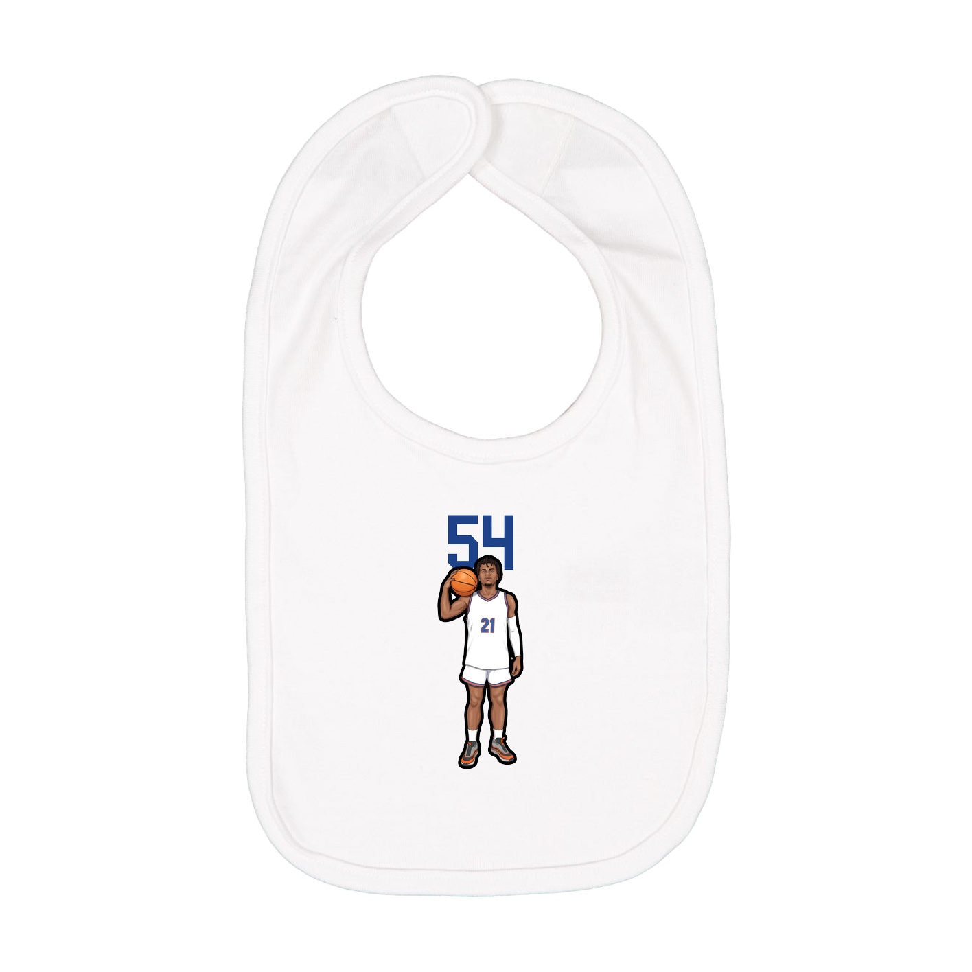 Infant Bib — Number Top in White