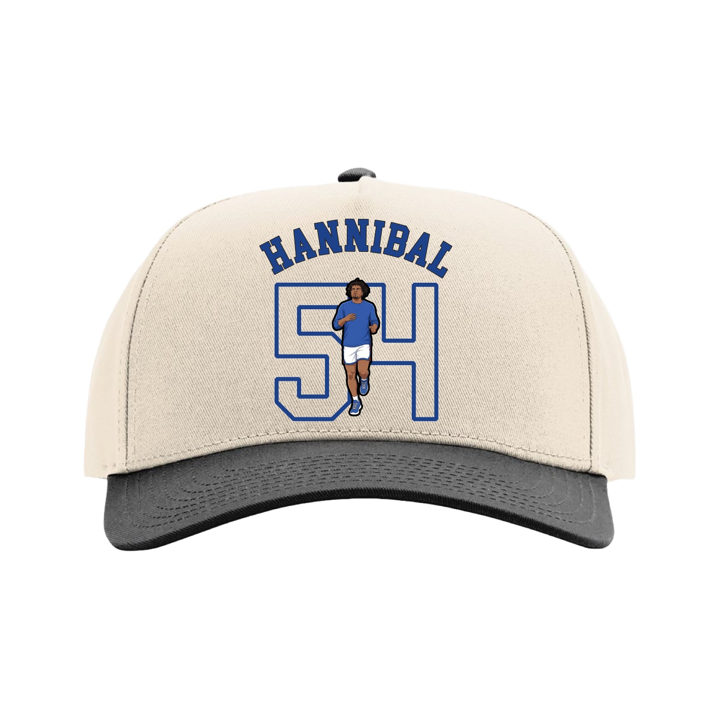 Full Fabric Five-Panel Champ Cap — Shirsey Arch in Cream/Black