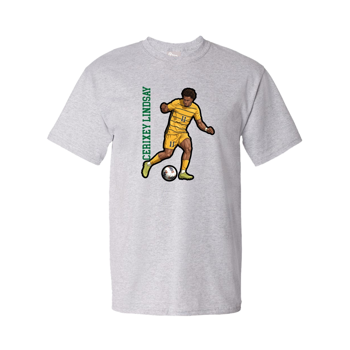 Tee — Name Vertical in Grey