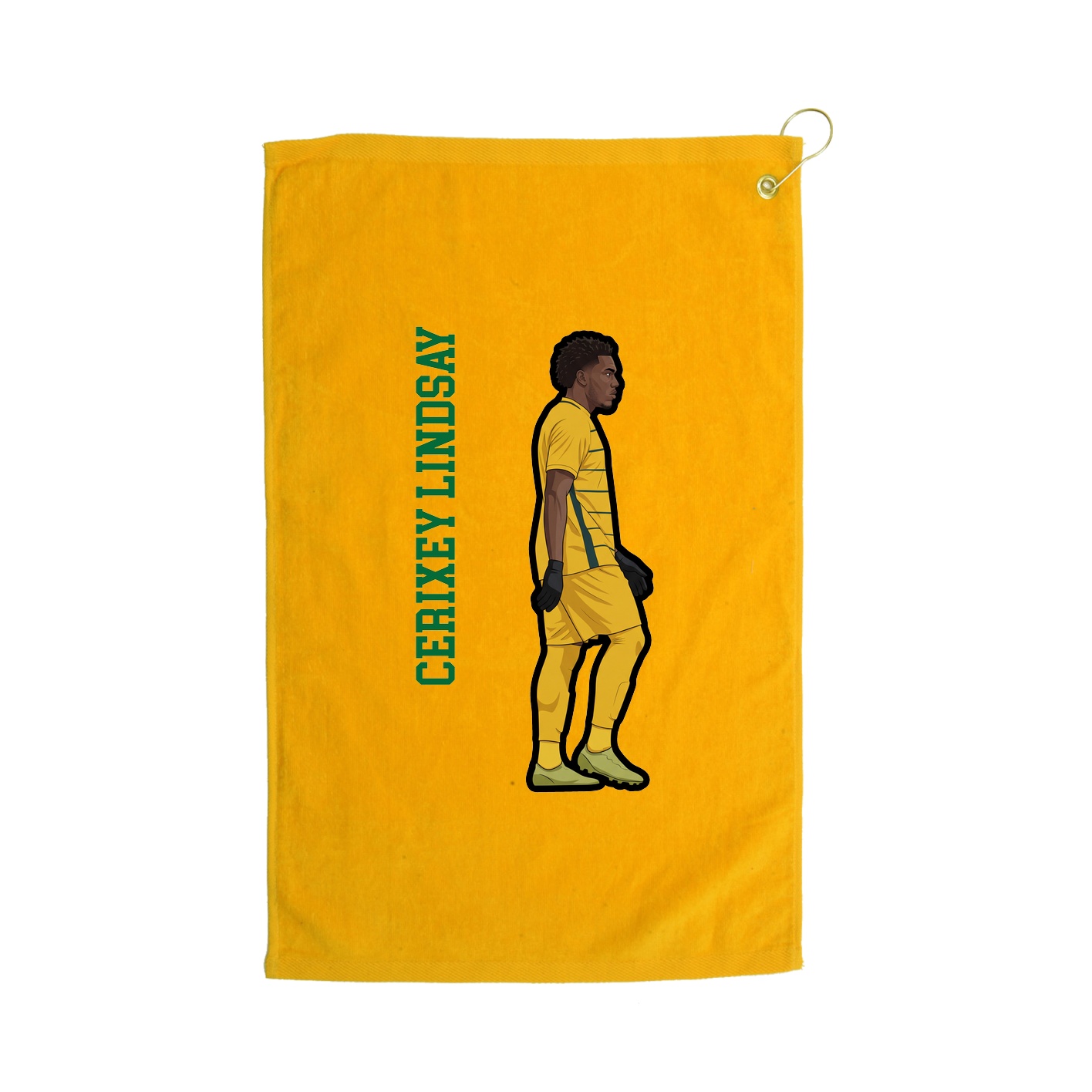 Golf Towel — Name Vertical in Gold