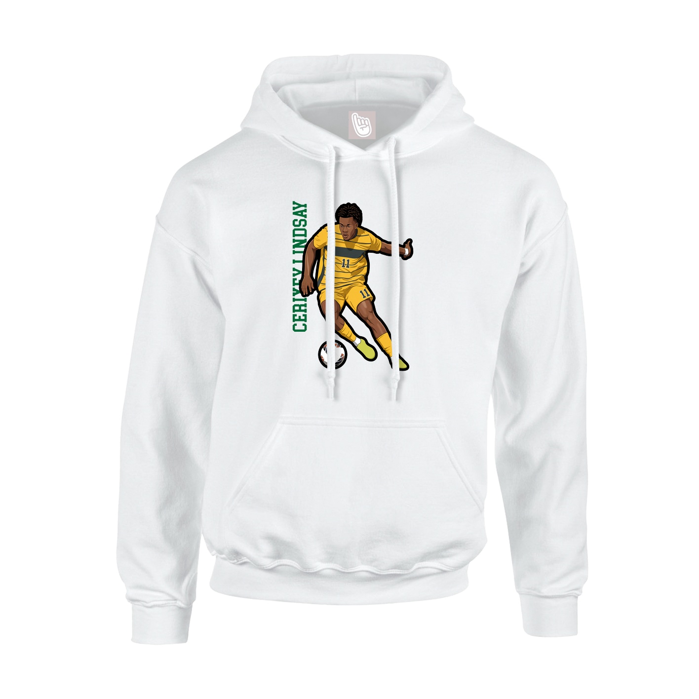 Hoodie — Name Vertical in White