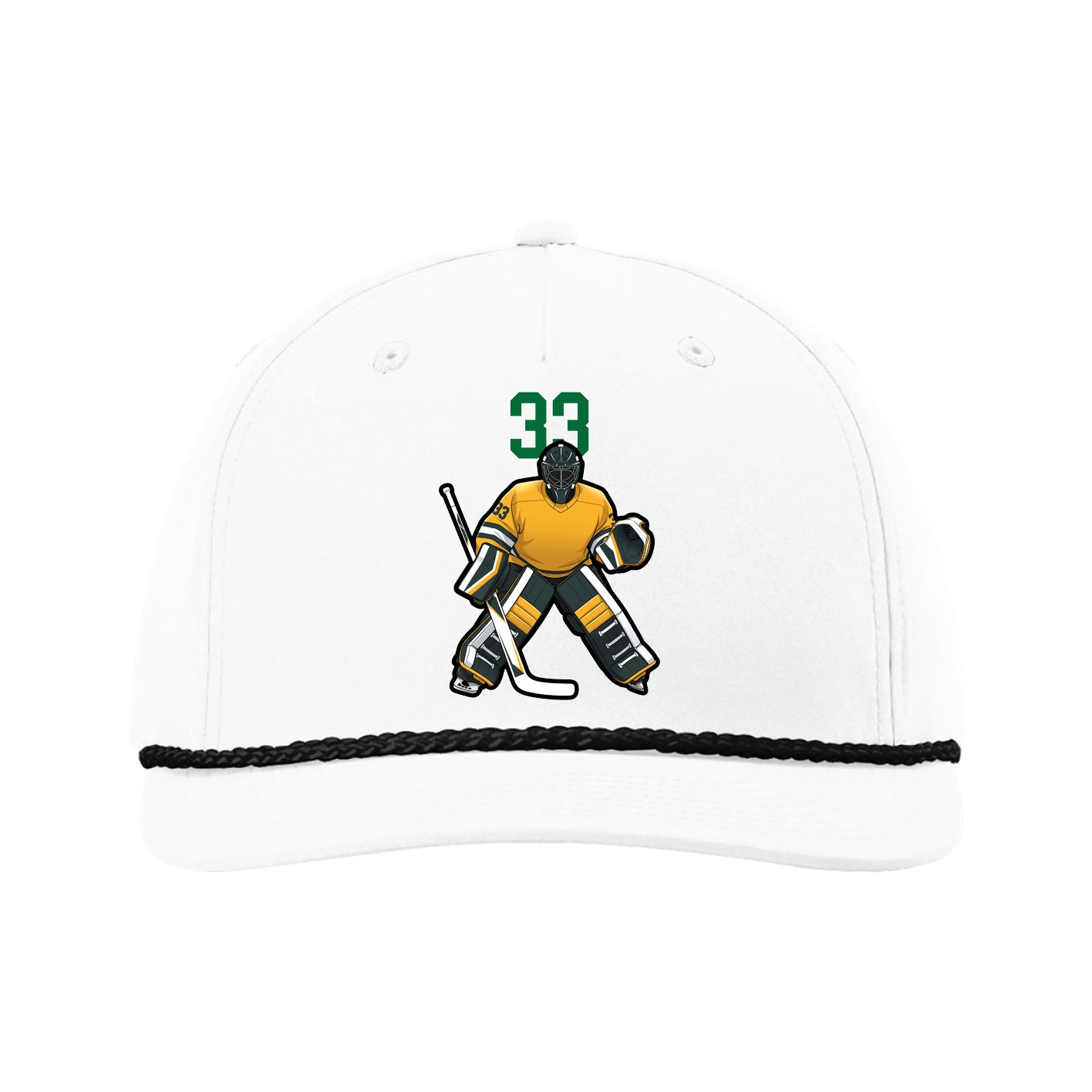 Five-Panel Classic Rope Cap — Number Top in White