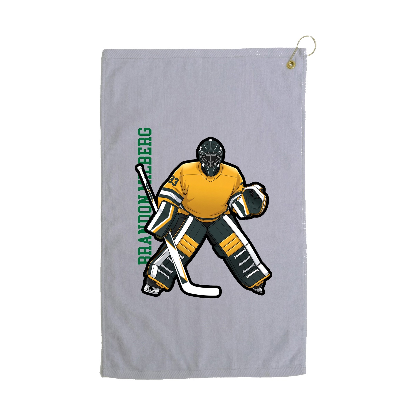 Golf Towel — Name Vertical in Grey