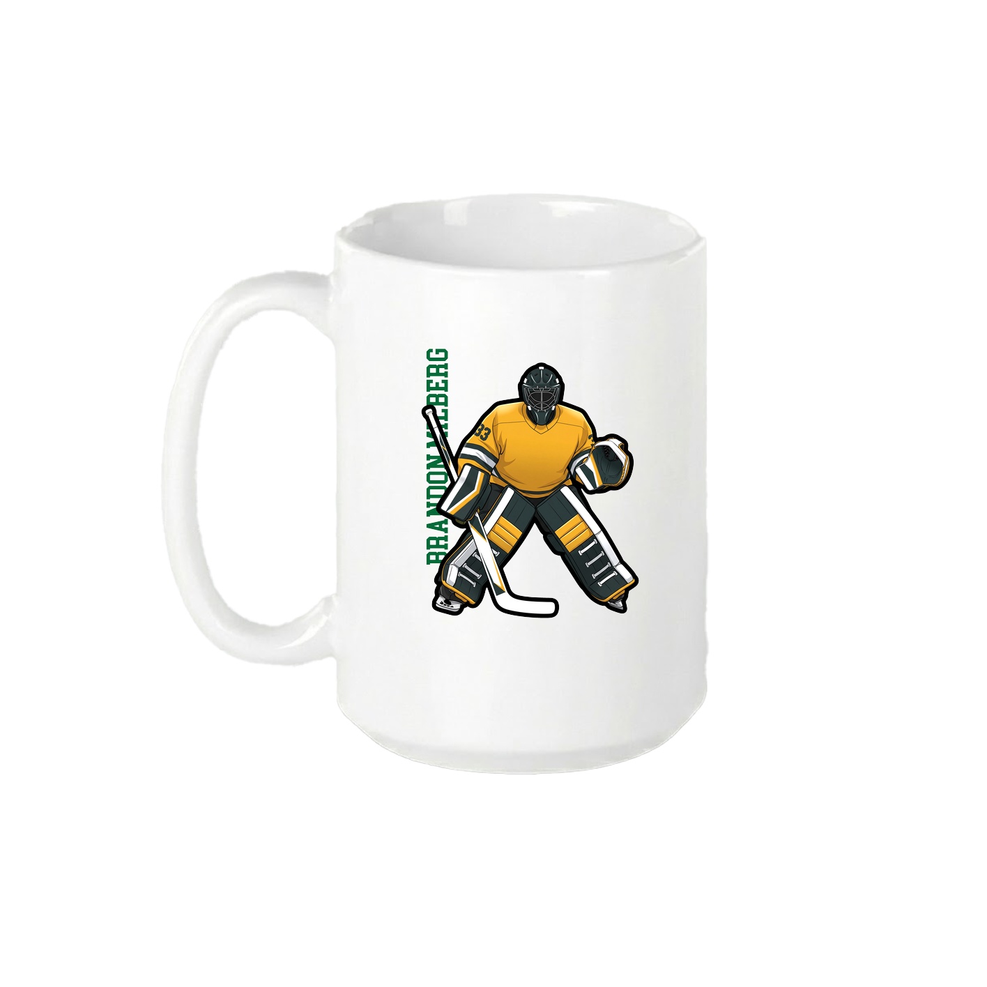 15oz Coffee Mug — Name Vertical in White