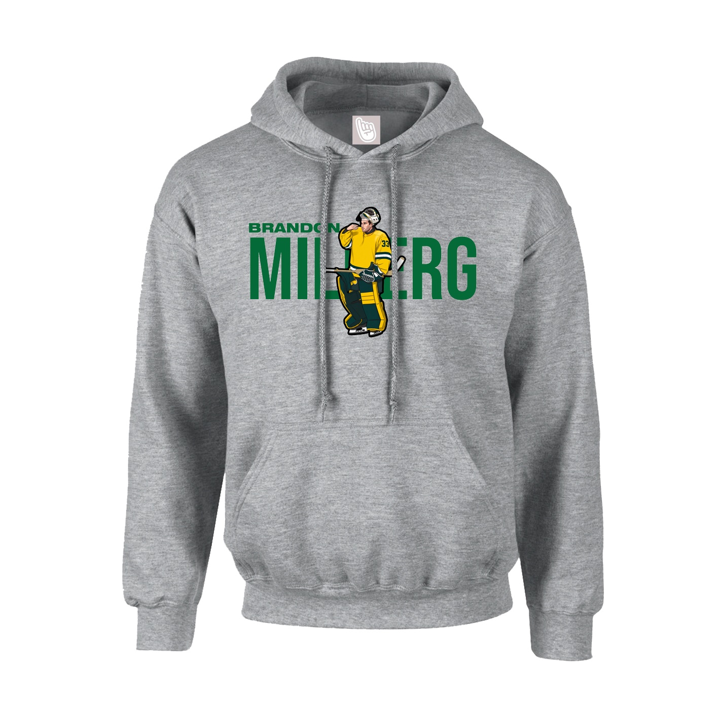 Hoodie — Player Name in Grey