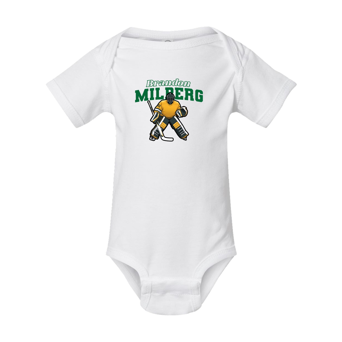 Baby Onesie — Name Arch in White