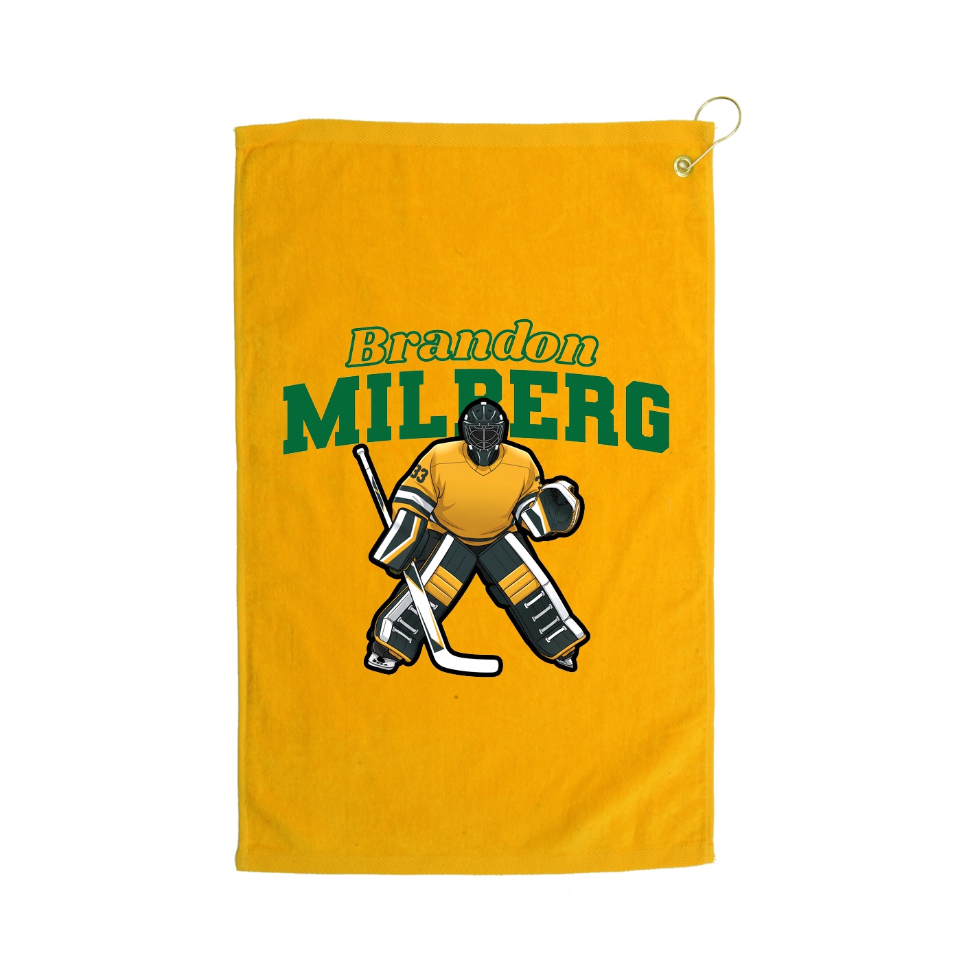 Golf Towel — Name Arch in Gold