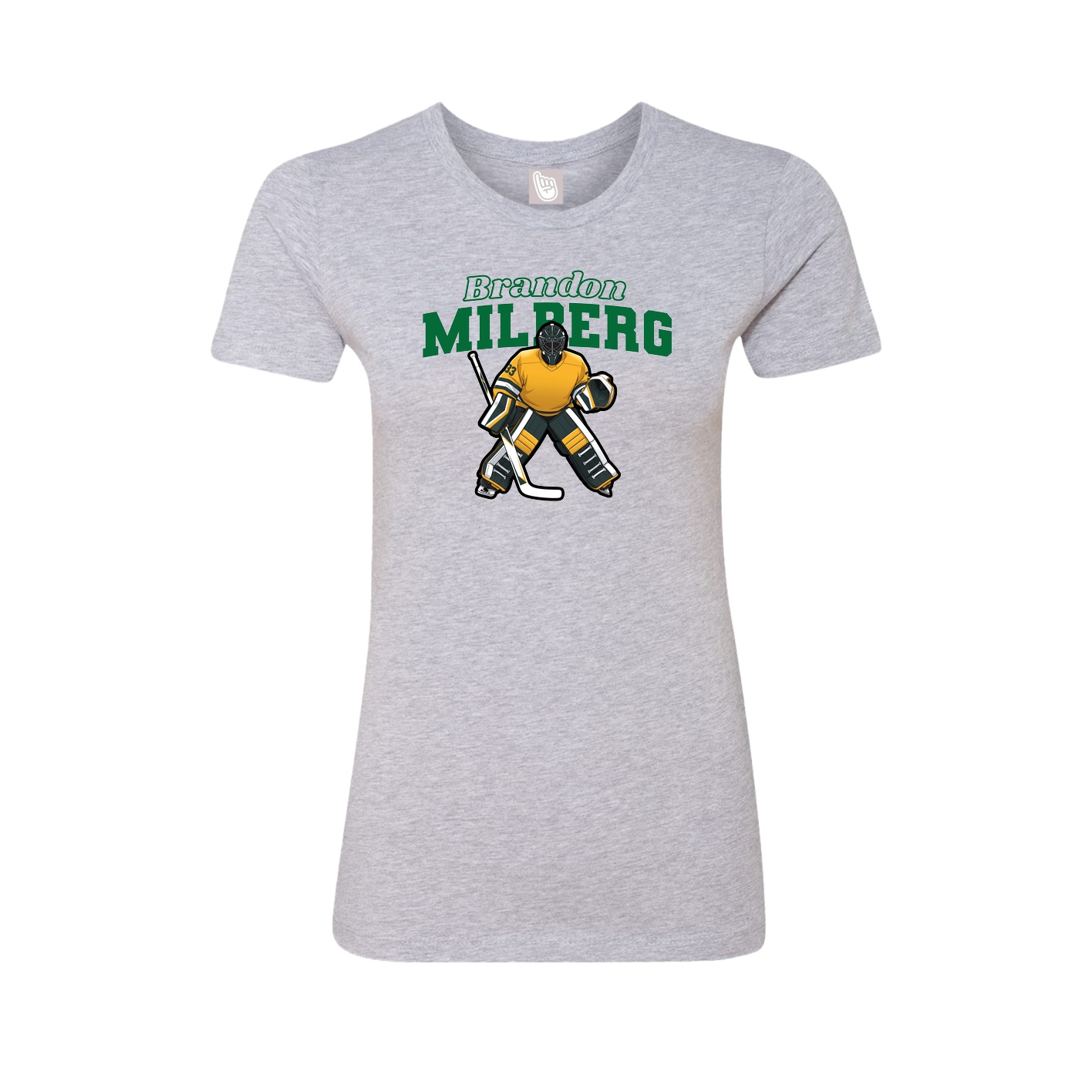 Fitted Women's Tee — Name Arch in Grey
