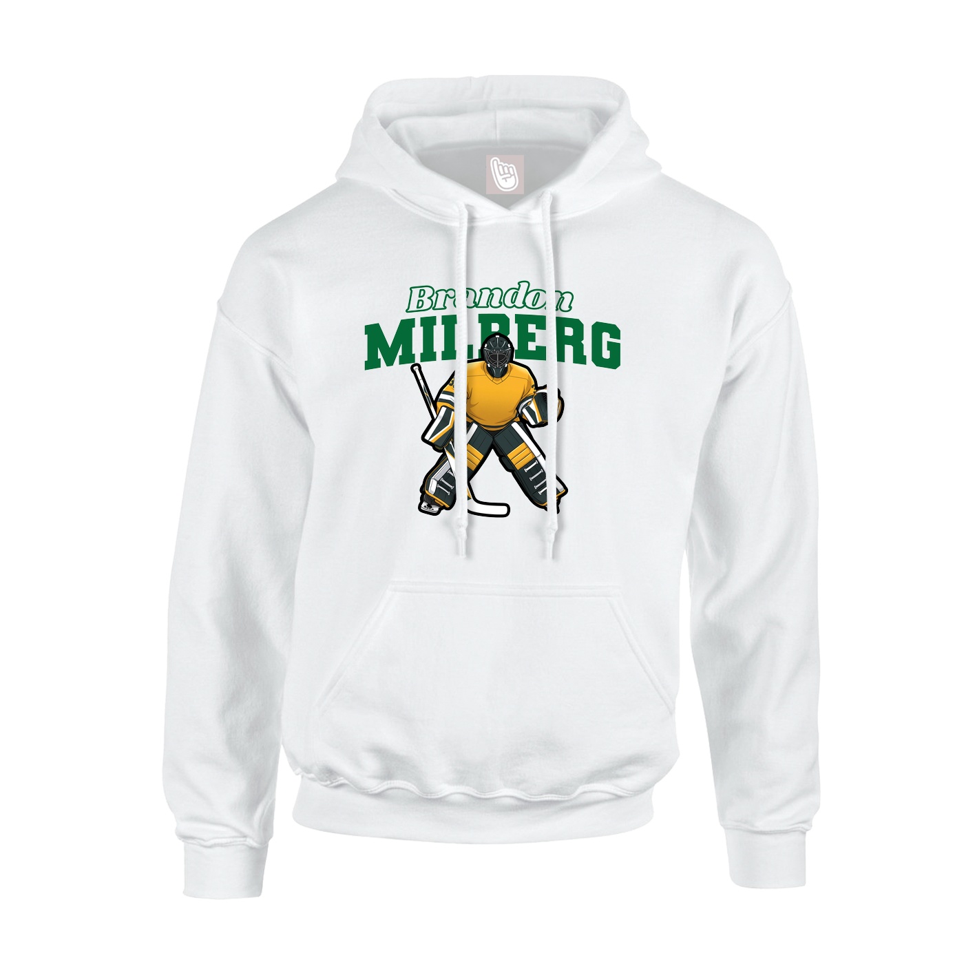 Youth Hoodie — Name Arch in White
