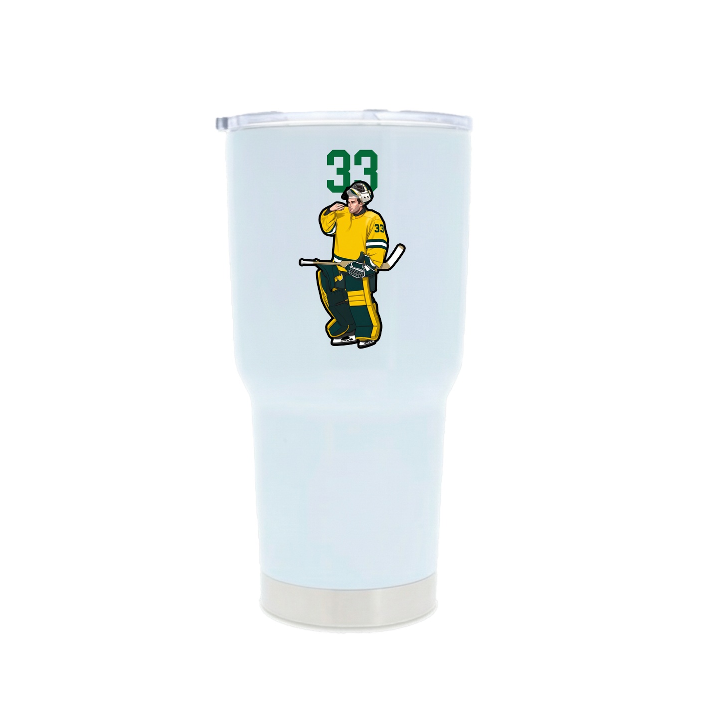 30oz Stainless Steel Tumbler — Number Top in White