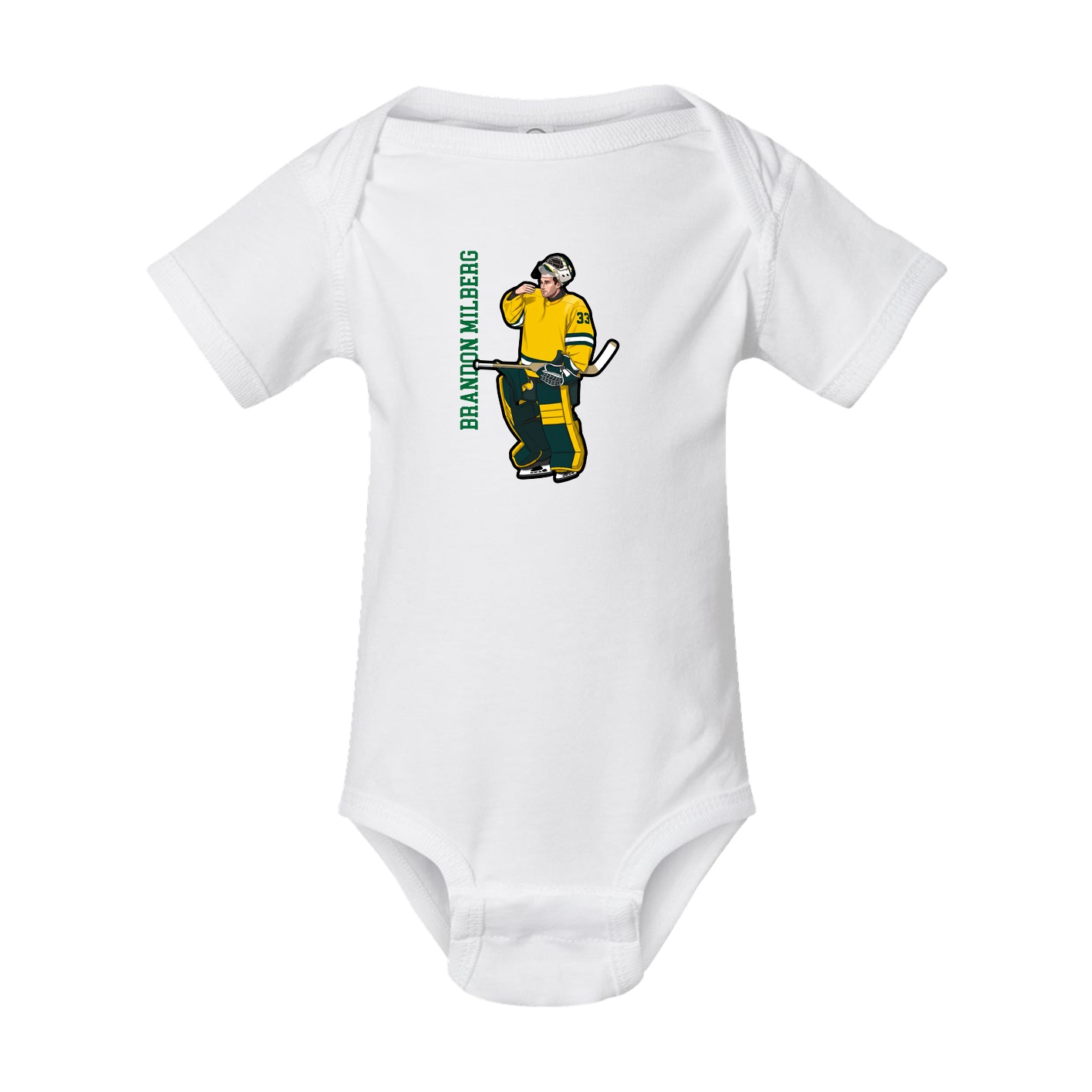Baby Onesie — Name Vertical in White