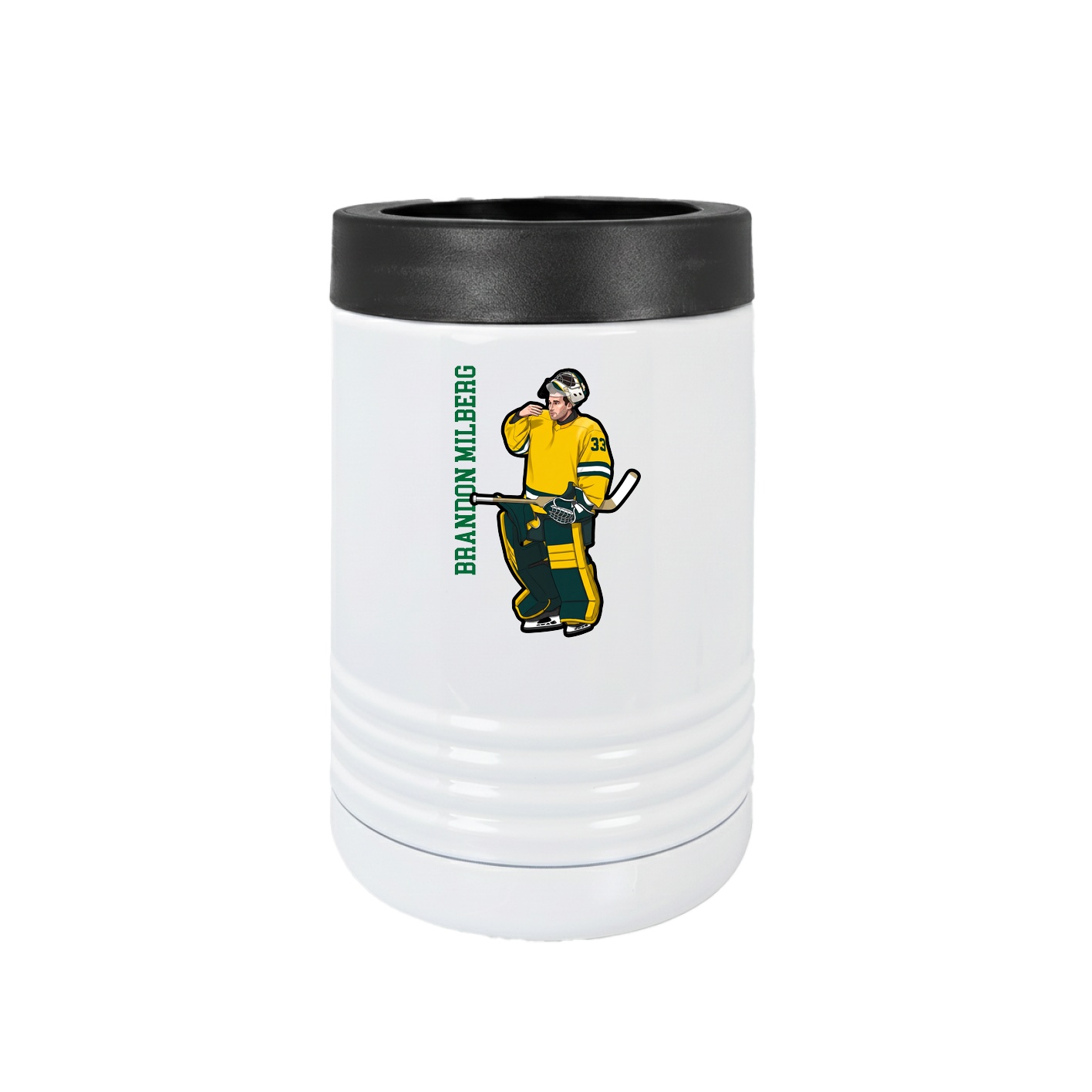 Beverage Holder — Name Vertical in White
