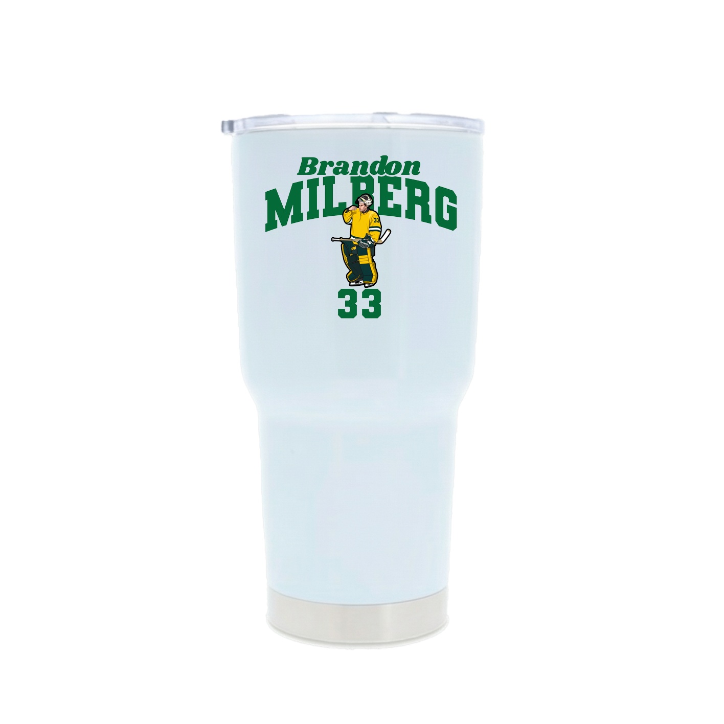 30oz Stainless Steel Tumbler — Signature Arch in White