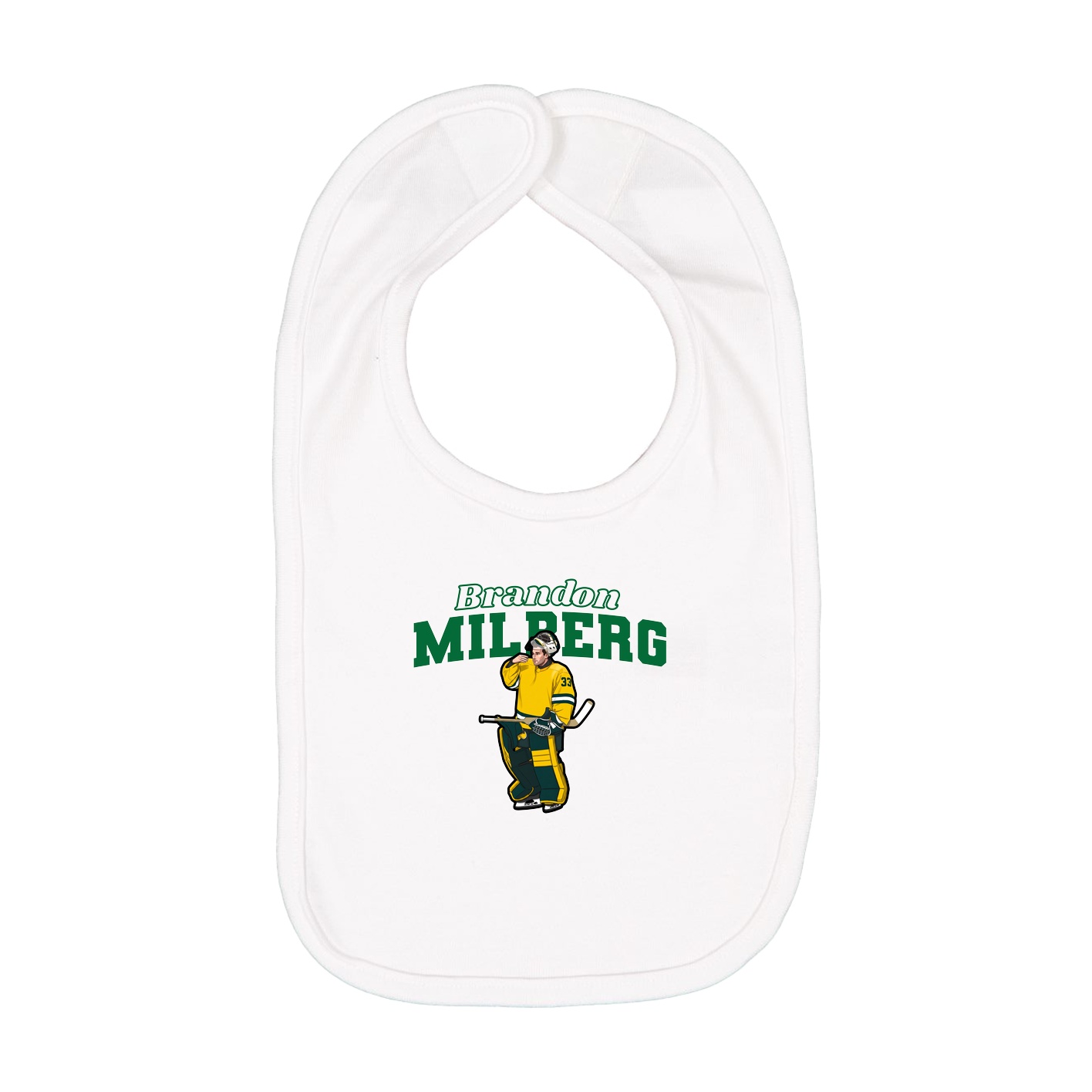 Infant Bib — Name Arch in White