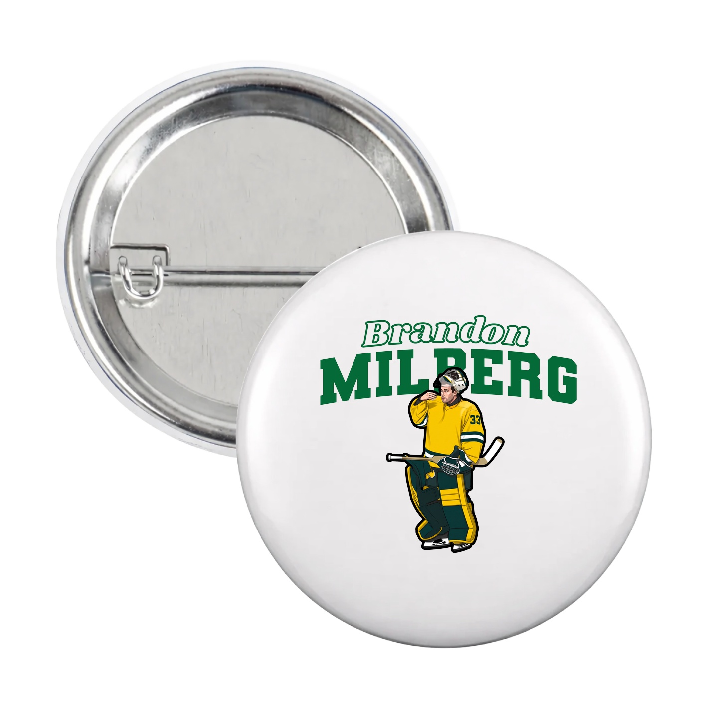 Game Day Button — Name Arch in White