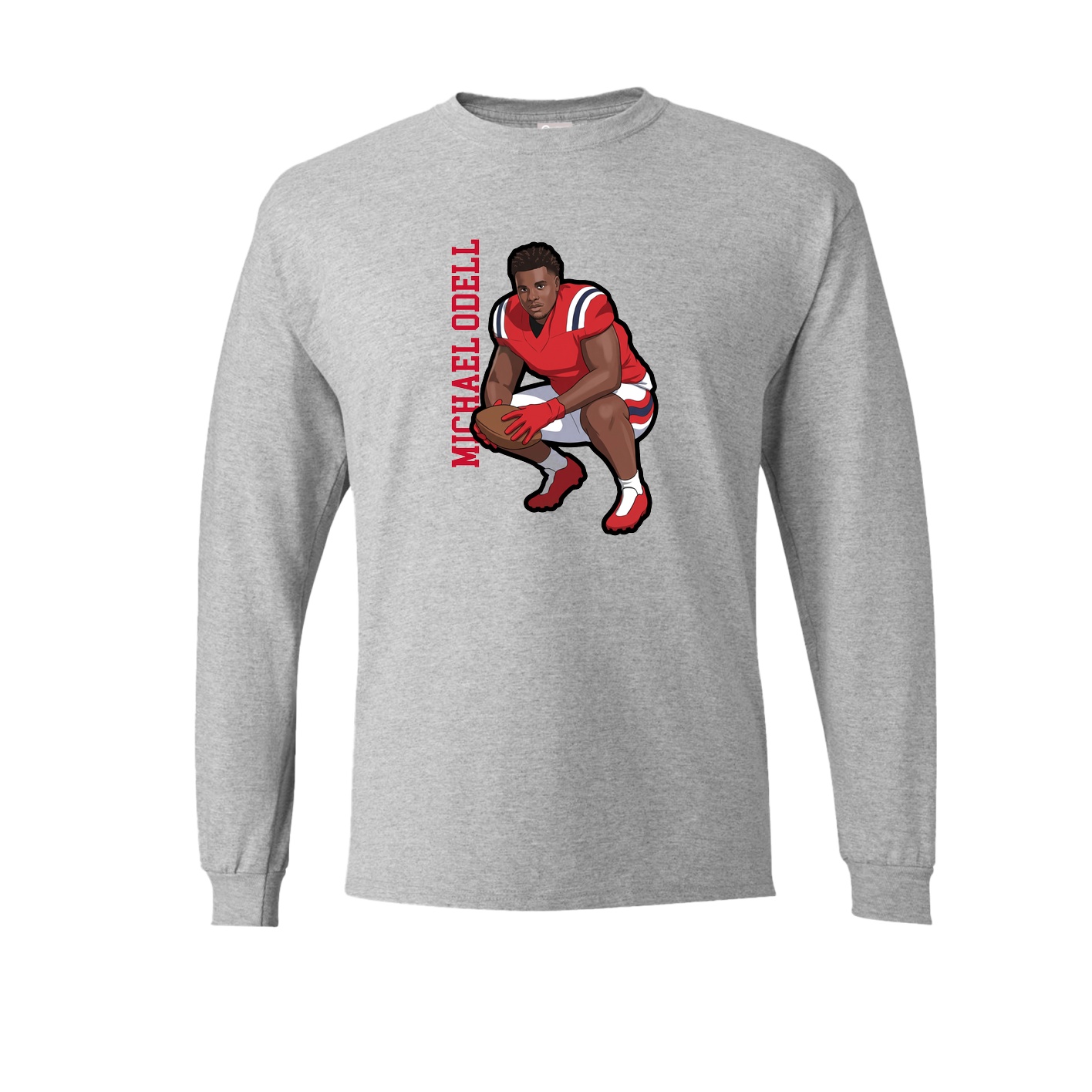 Long Sleeve Tee — Name Vertical in Grey