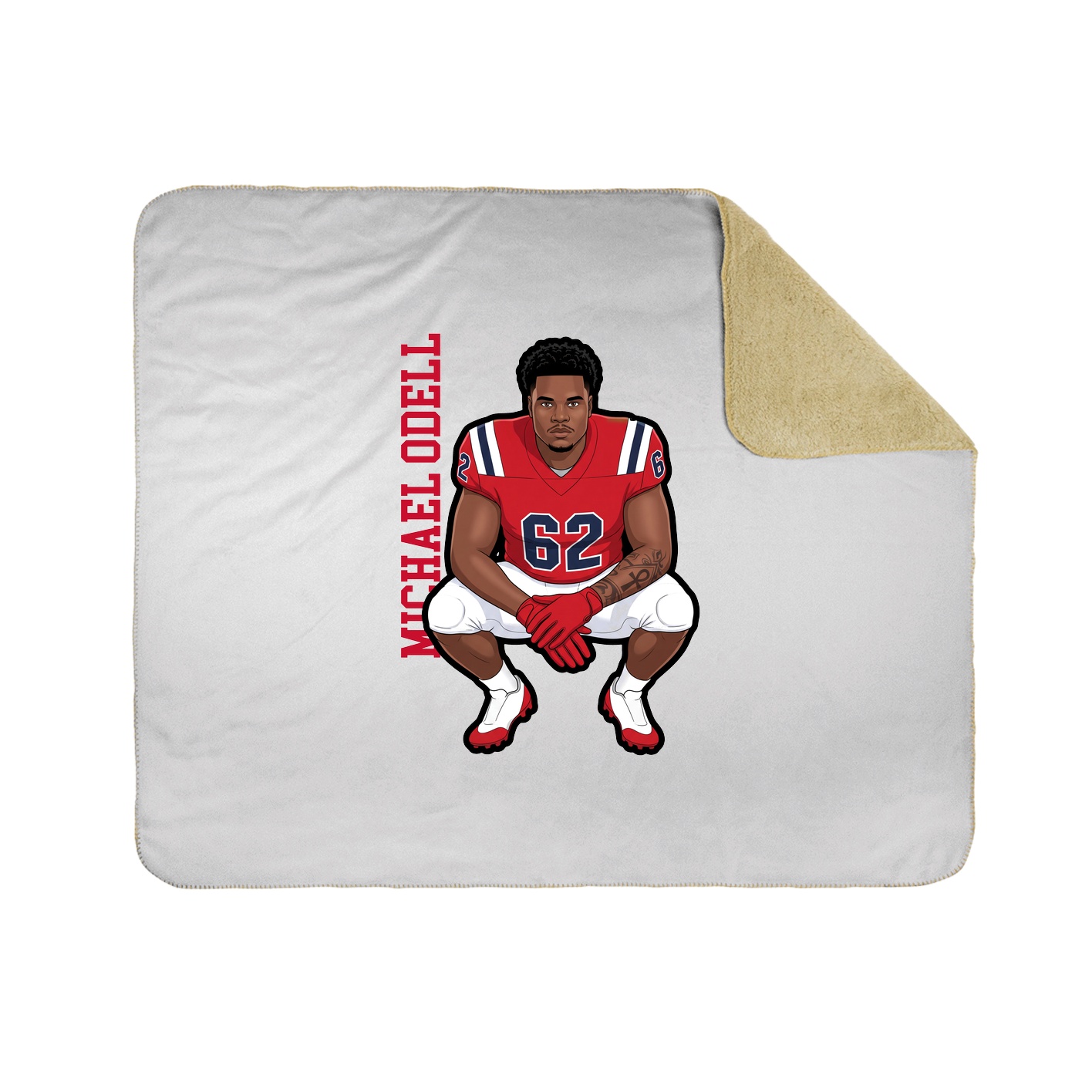 Throw Blanket — Name Vertical in White