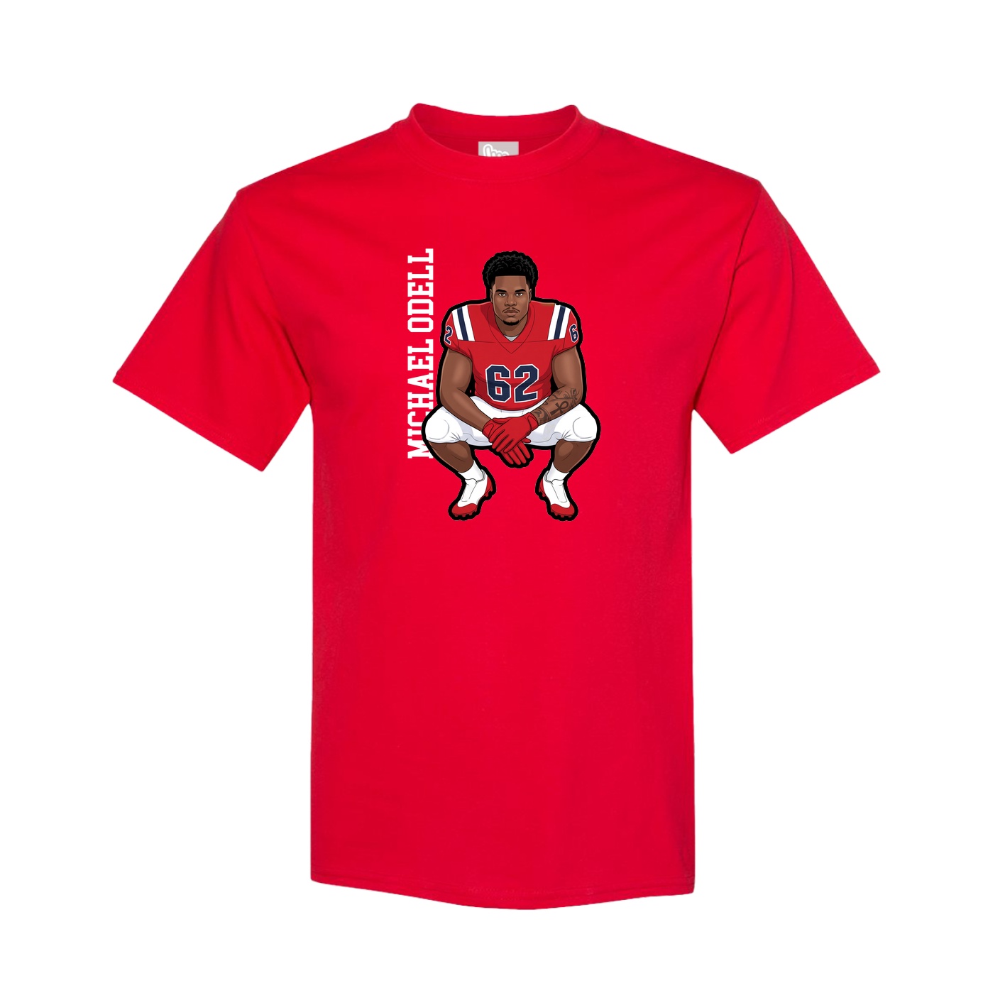 Tee — Name Vertical in Red