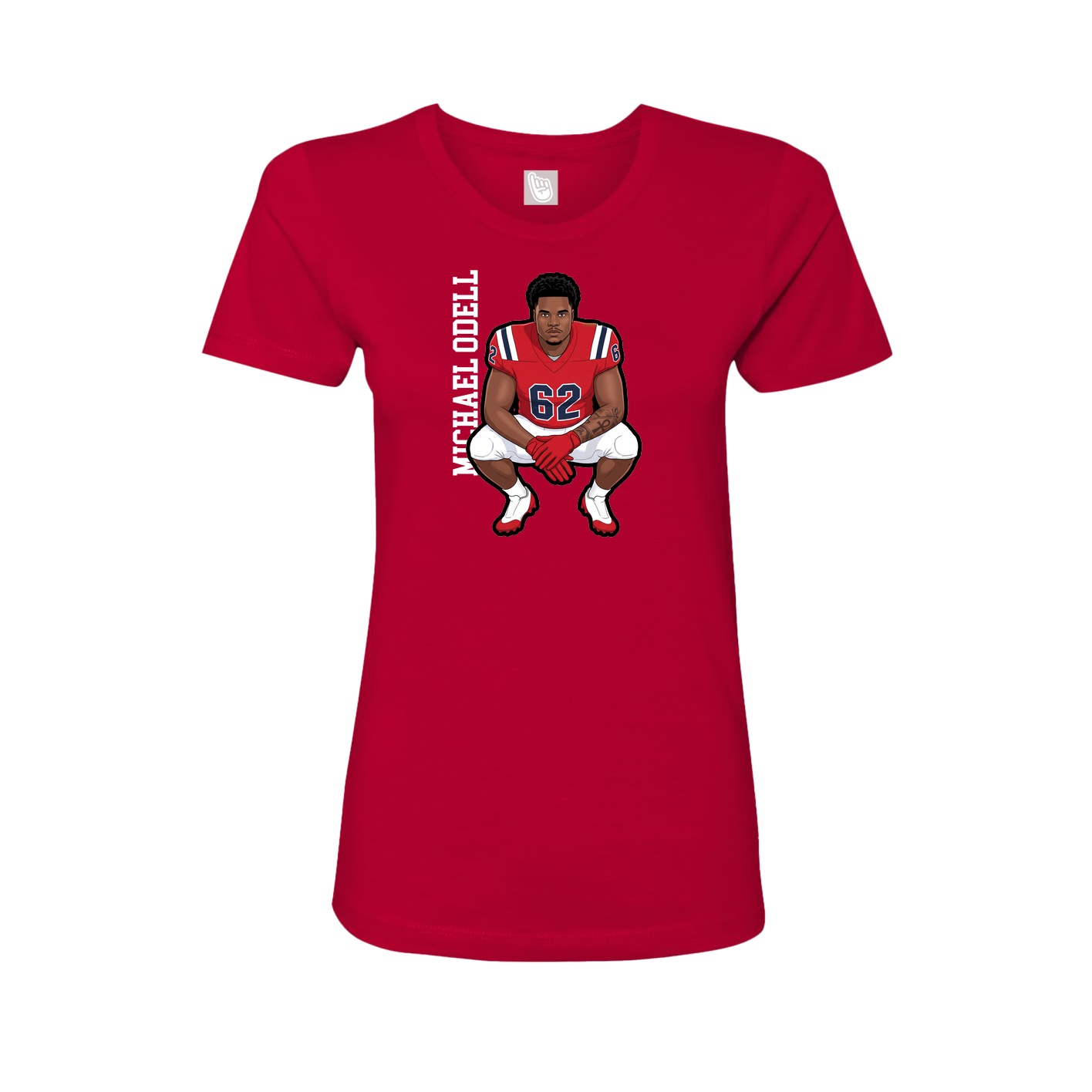 Womens Tee — Name Vertical in Red