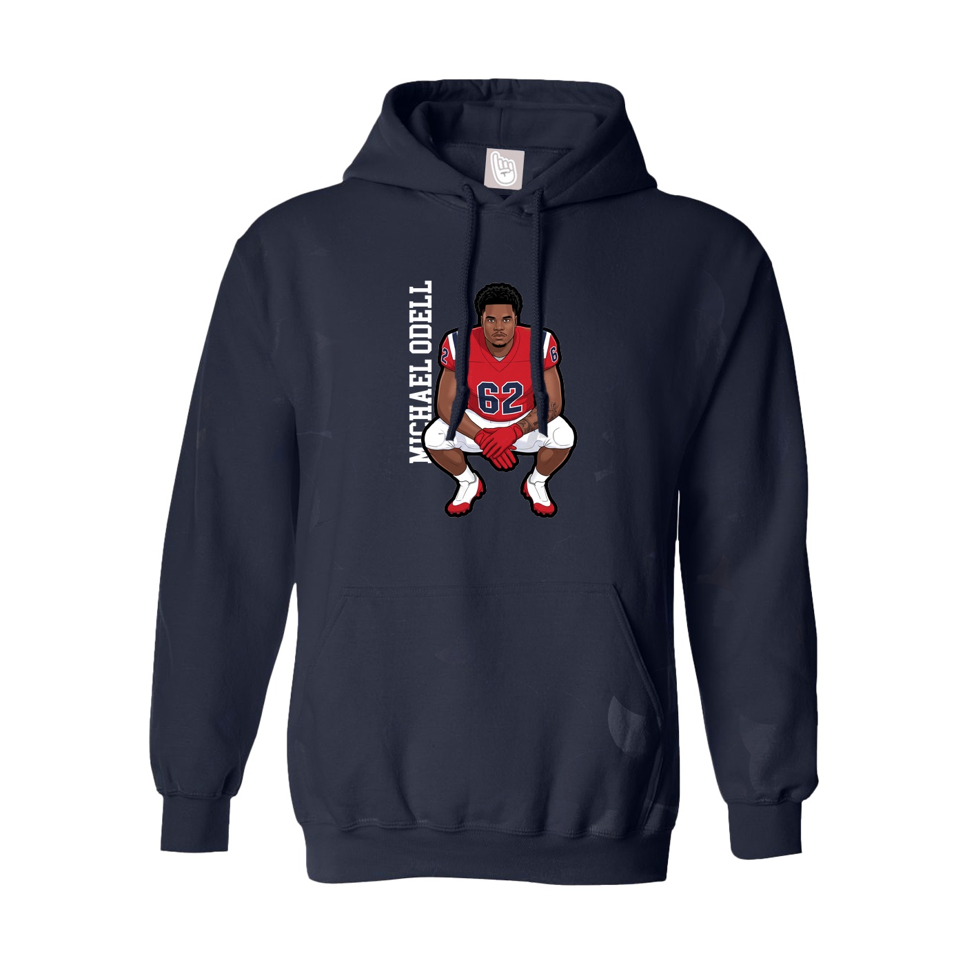 Youth Hoodie — Name Vertical in Navy