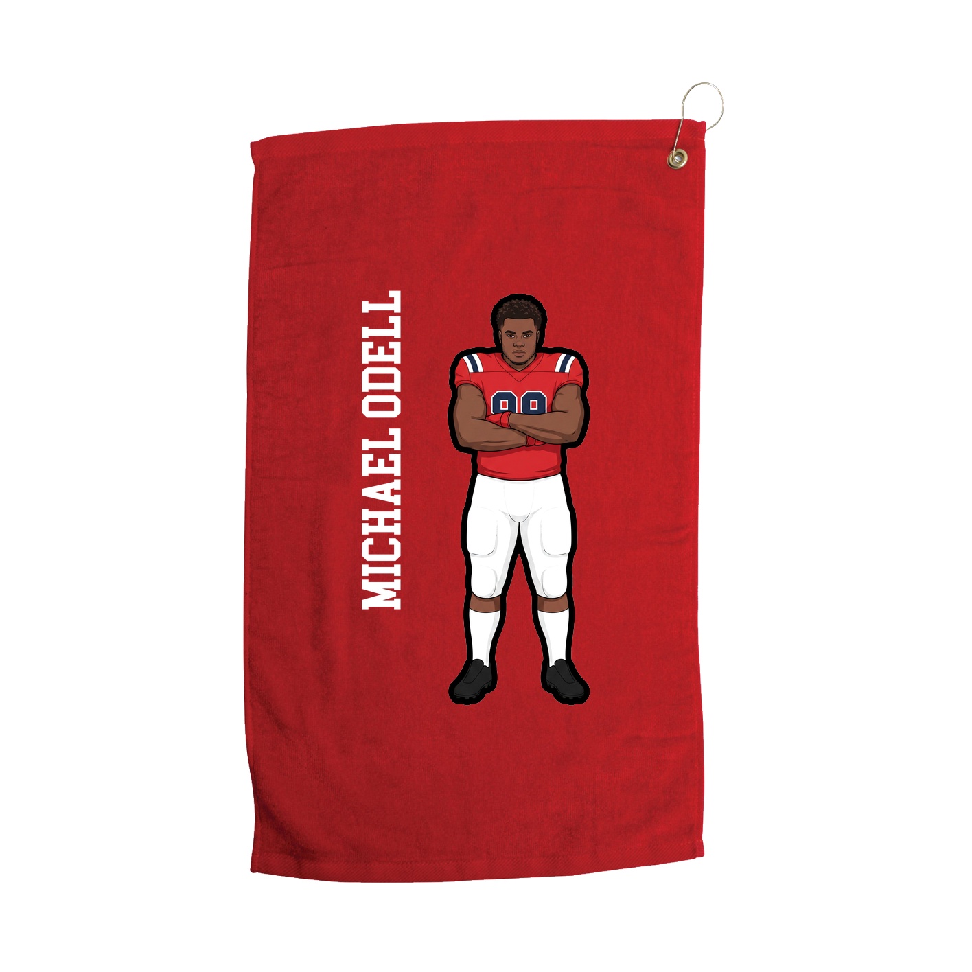 Golf Towel — Name Vertical in Red
