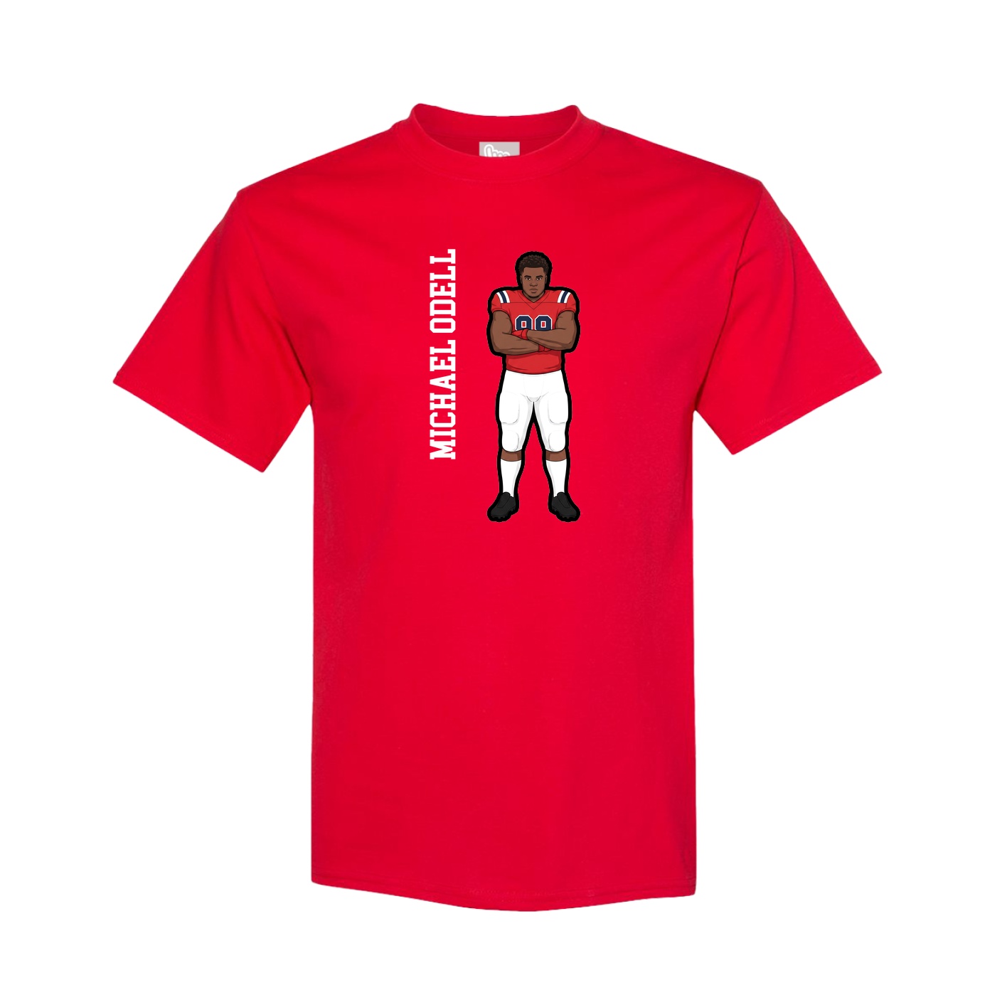 Tee — Name Vertical in Red