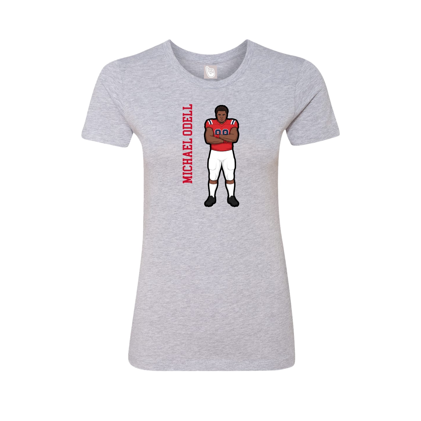 Fitted Women's Tee — Name Vertical in Grey