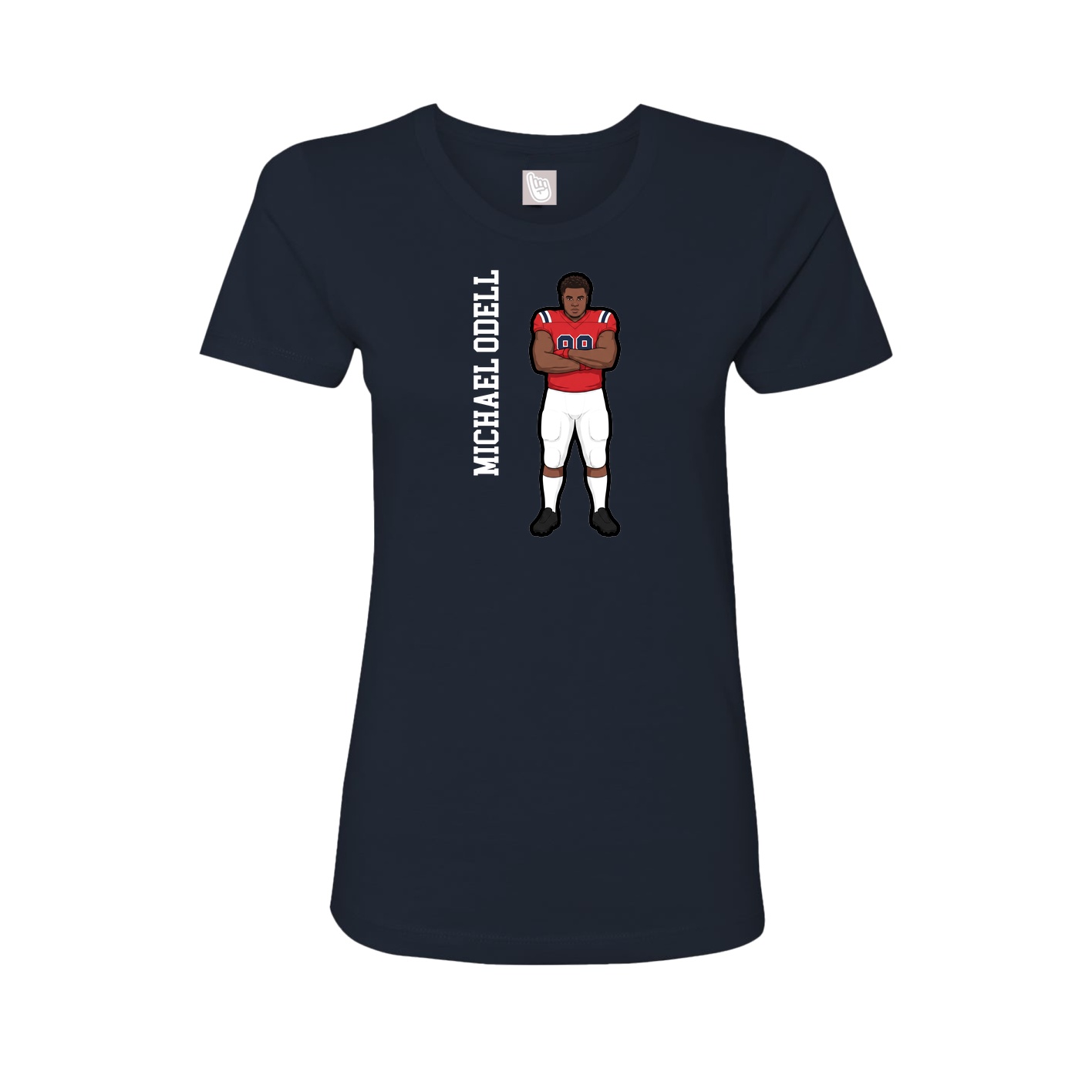 Womens Tee — Name Vertical in Navy