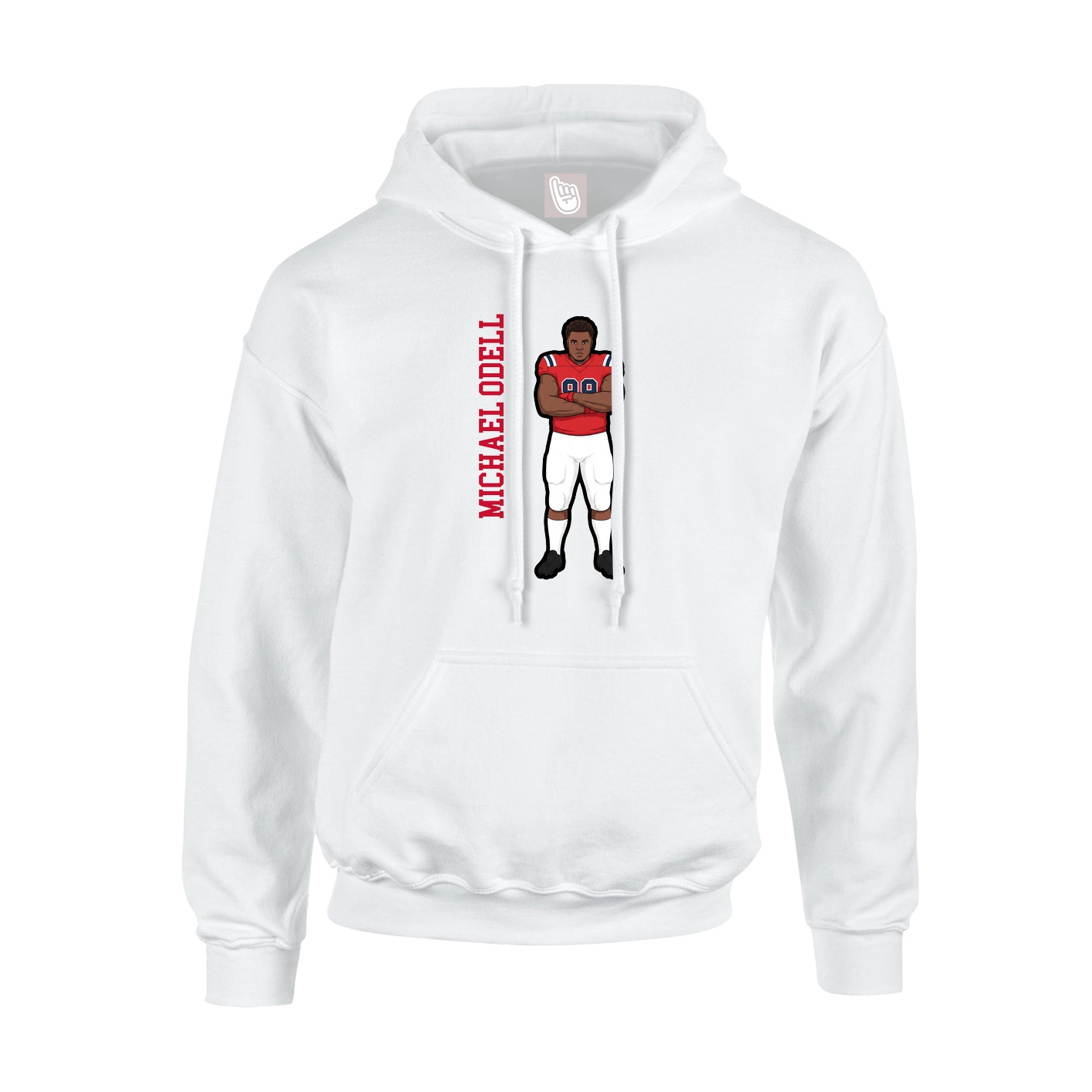 Youth Hoodie — Name Vertical in White