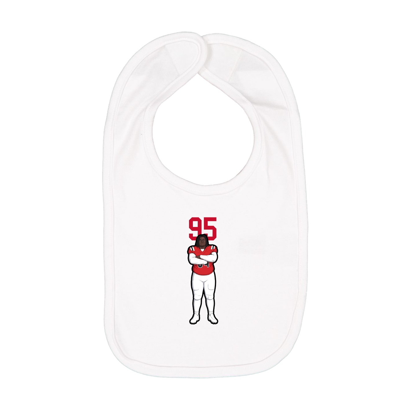 Infant Bib — Number Top in White