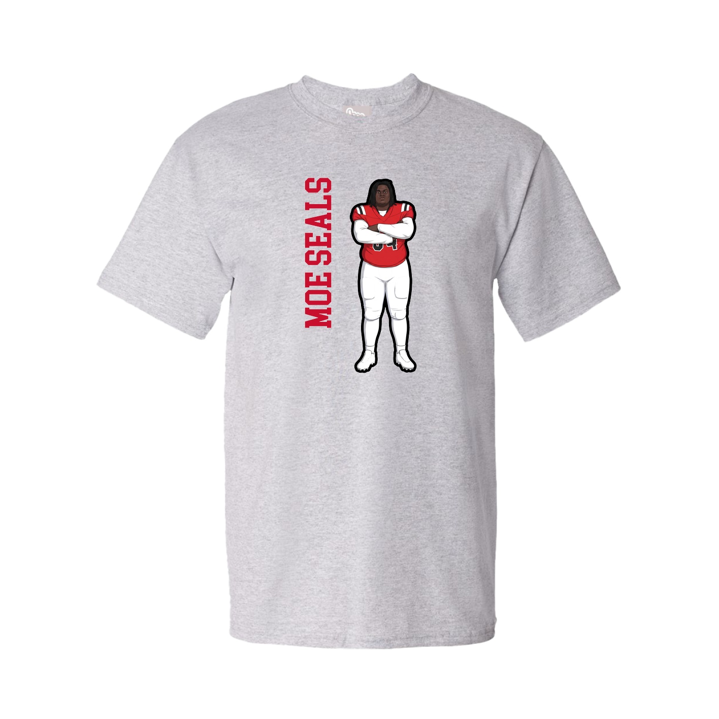 Tee — Name Vertical in Grey