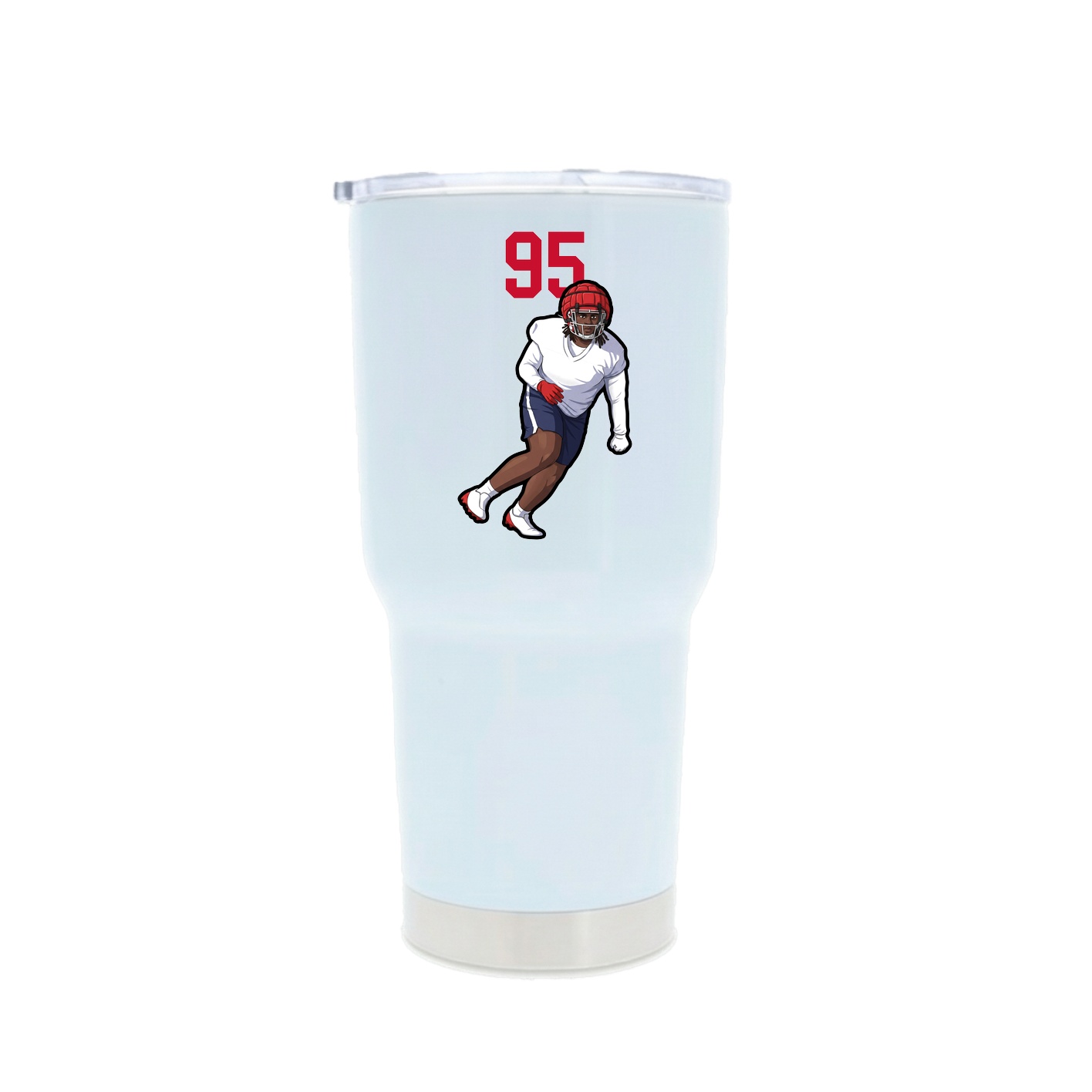 30oz Stainless Steel Tumbler — Number Top in White