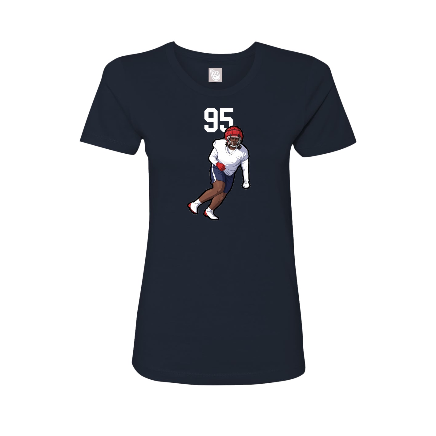 Fitted Women's Tee — Number Top in Navy