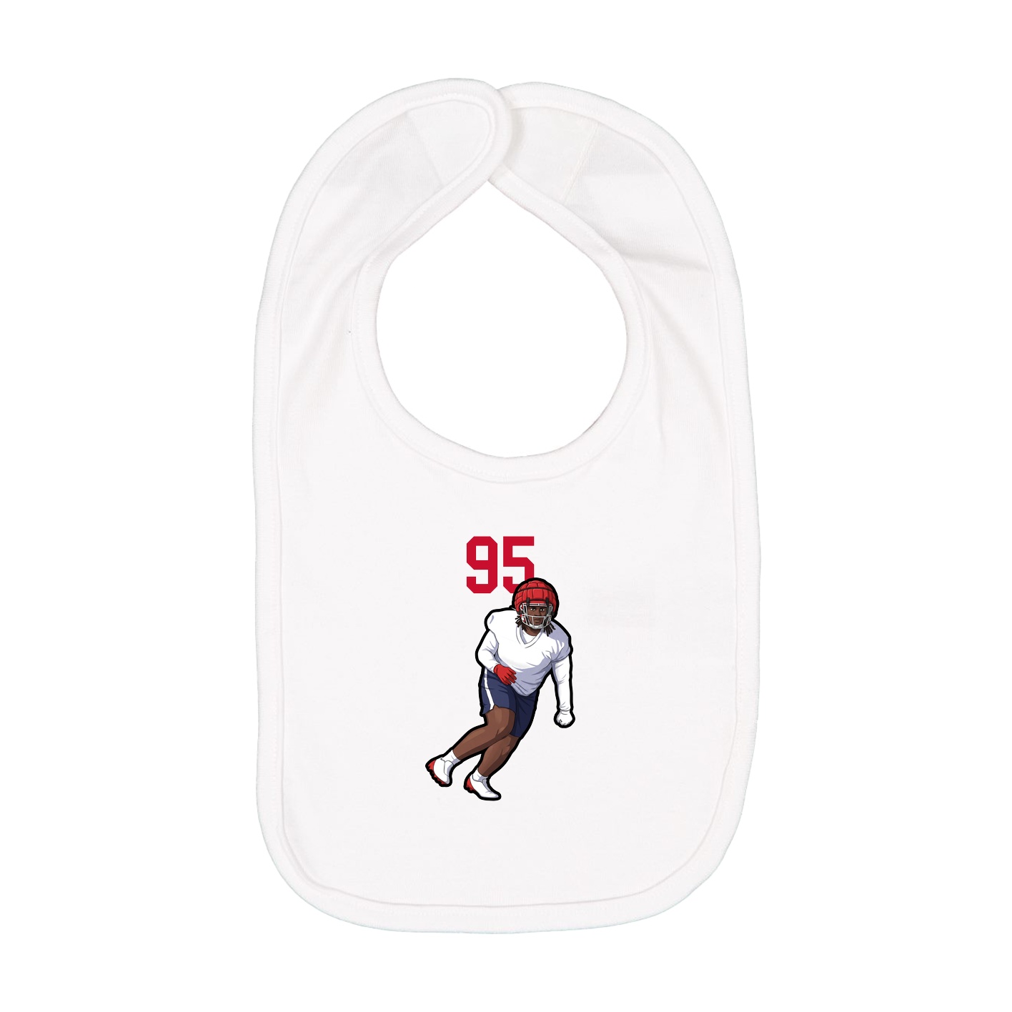 Infant Bib — Number Top in White