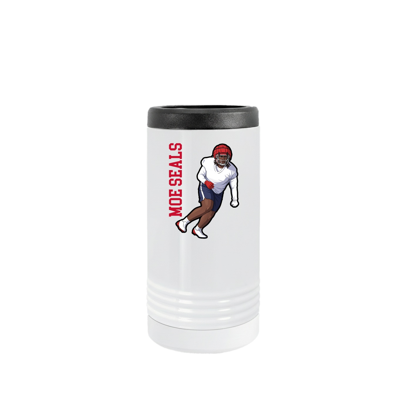 Slim Beverage Holder — Name Vertical in White