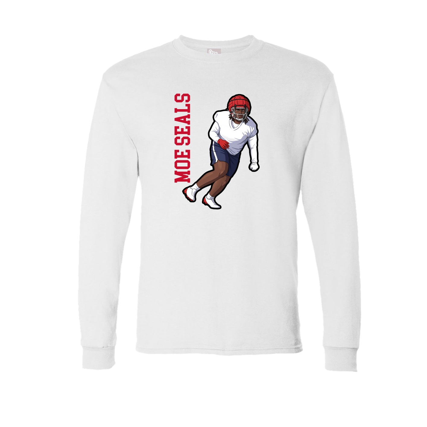Long Sleeve Tee — Name Vertical in White