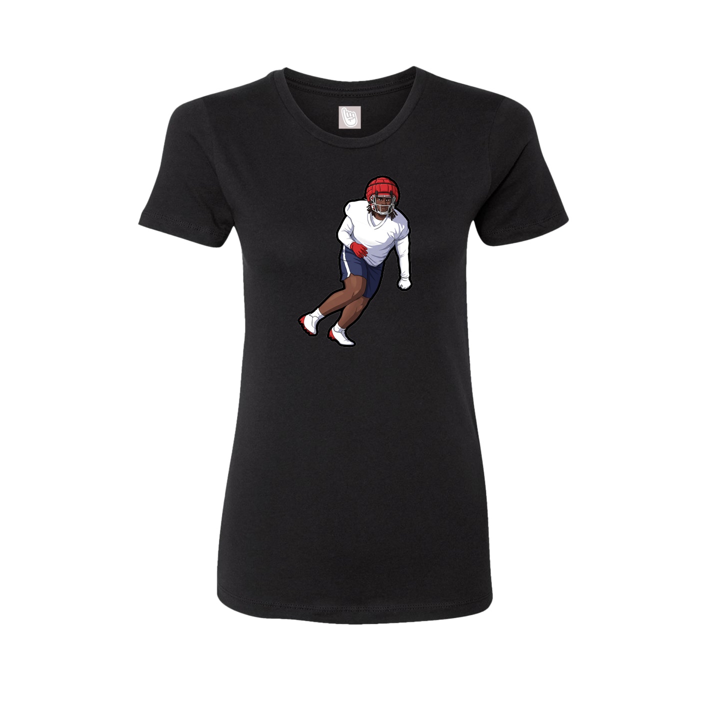 Fitted Women's Tee — Name Vertical in Black