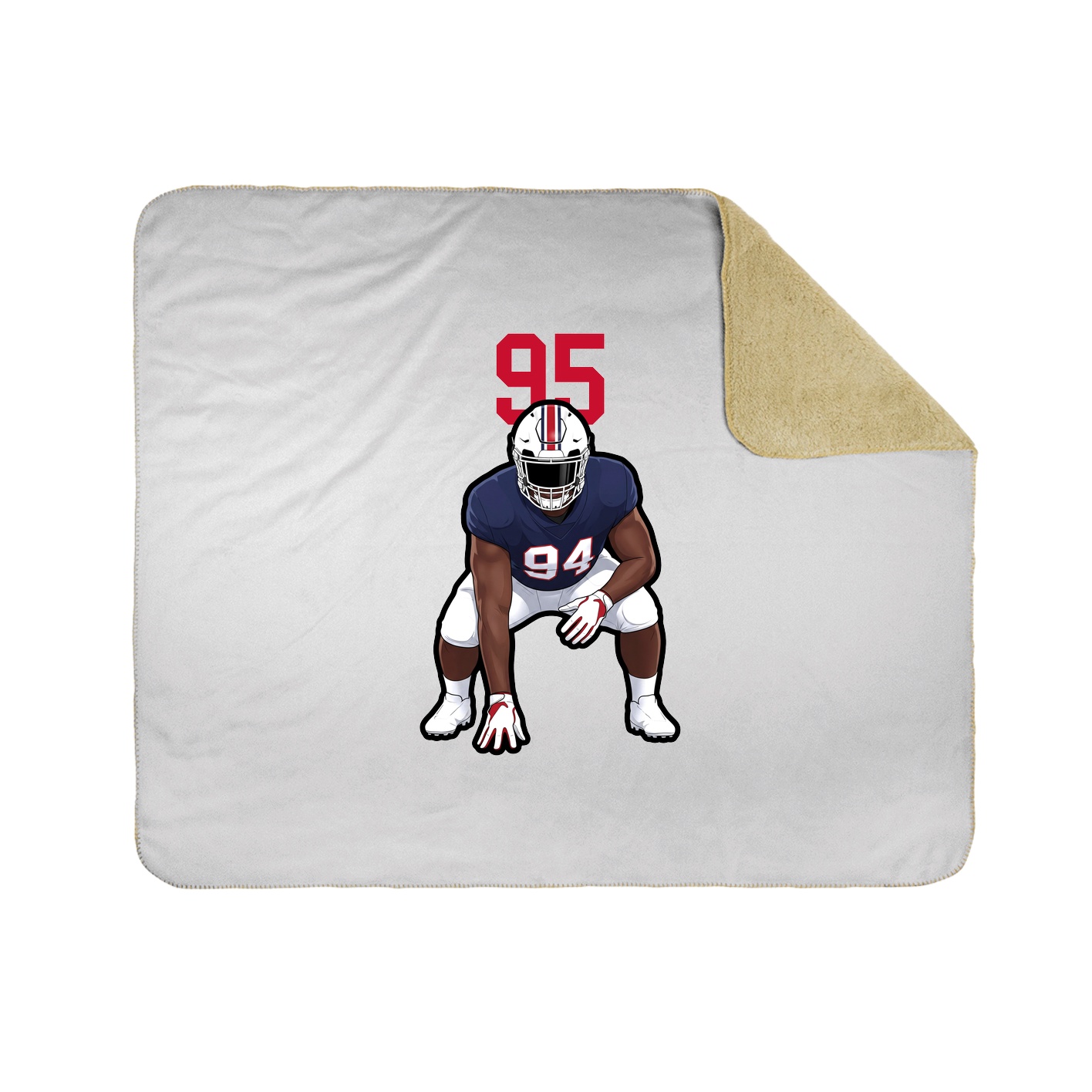 Throw Blanket — Number Top in White