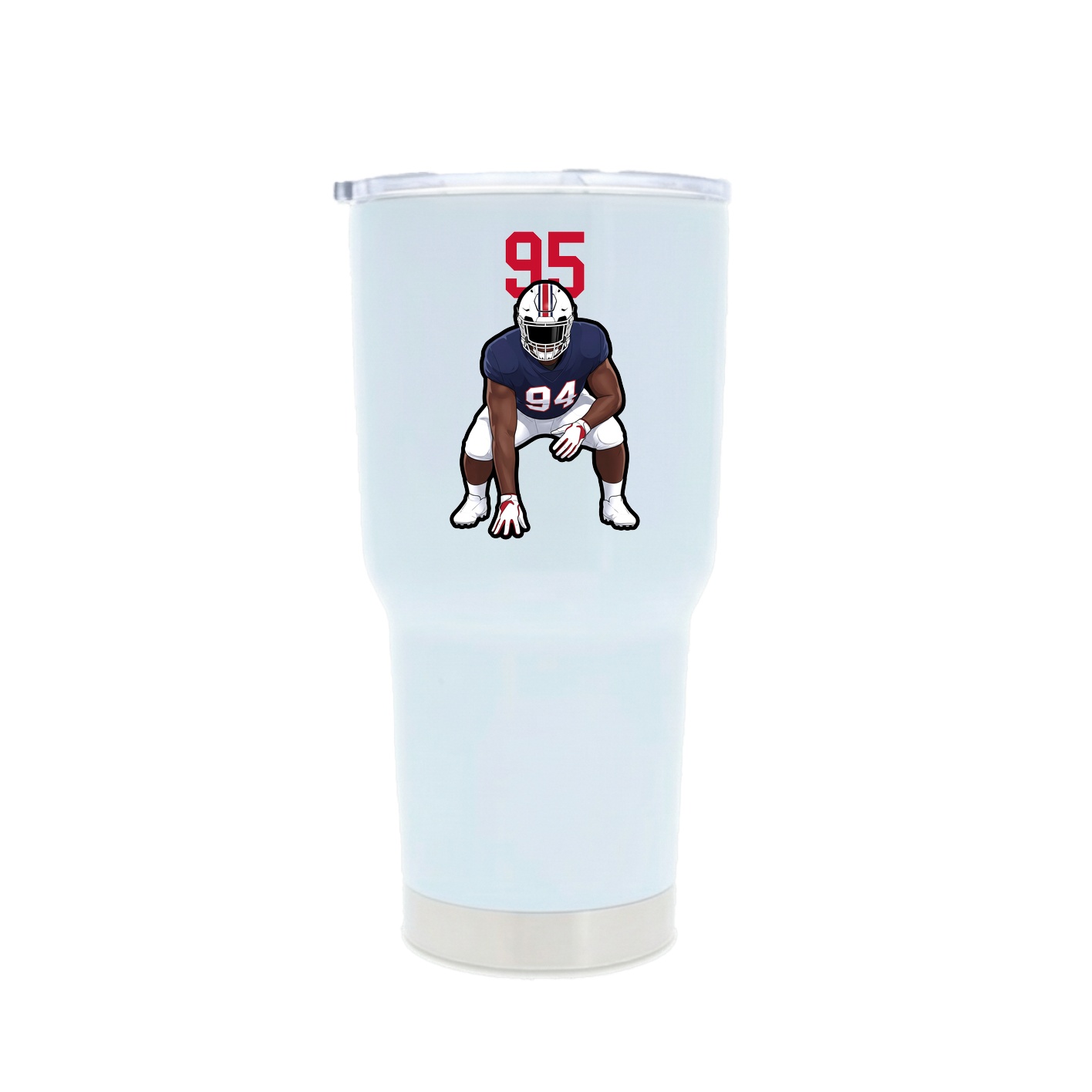 30oz Stainless Steel Tumbler — Number Top in White