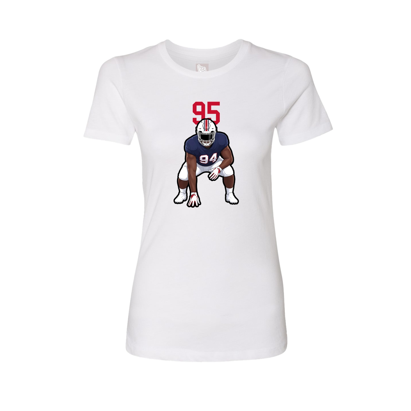 Fitted Women's Tee — Number Top in White