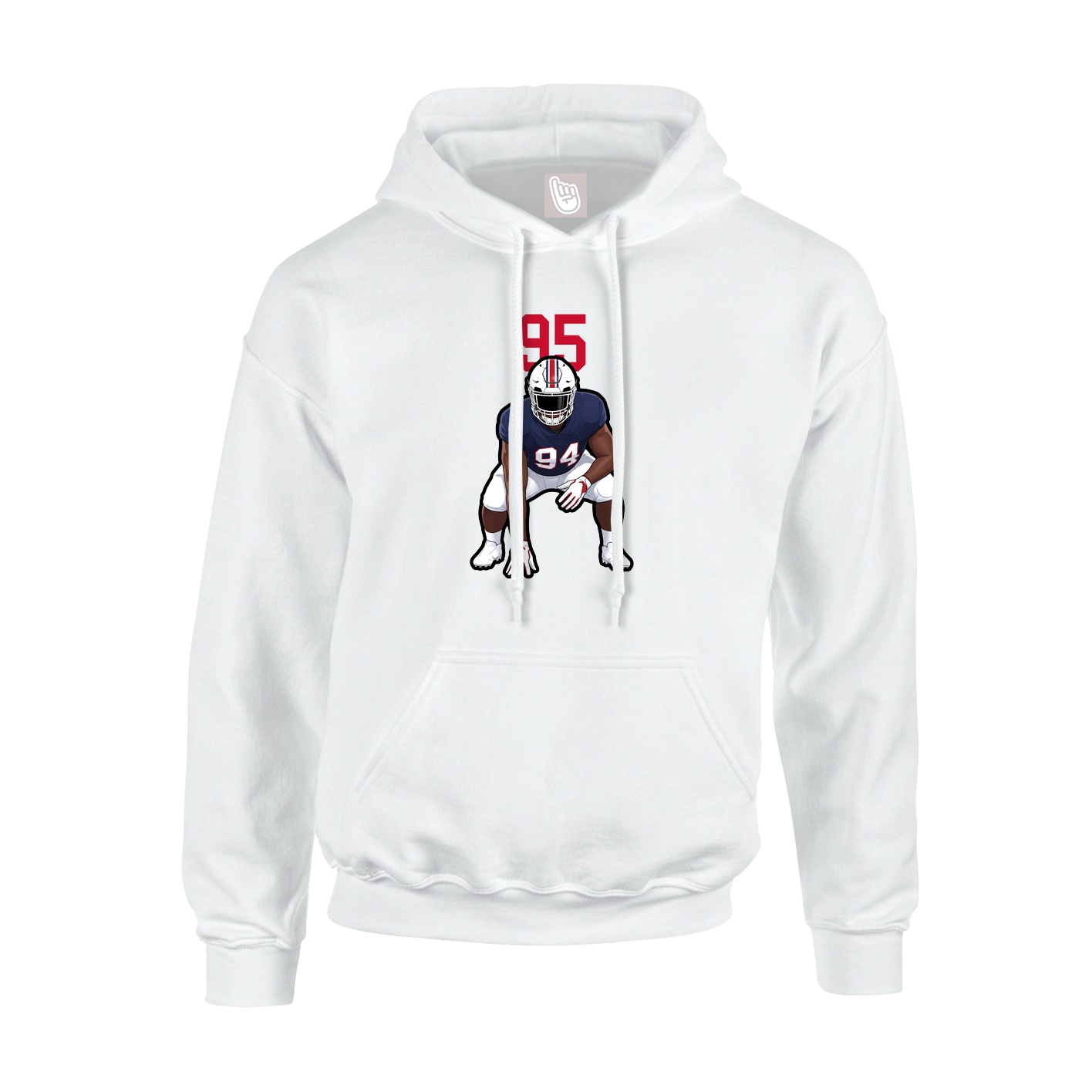 Youth Hoodie — Number Top in White