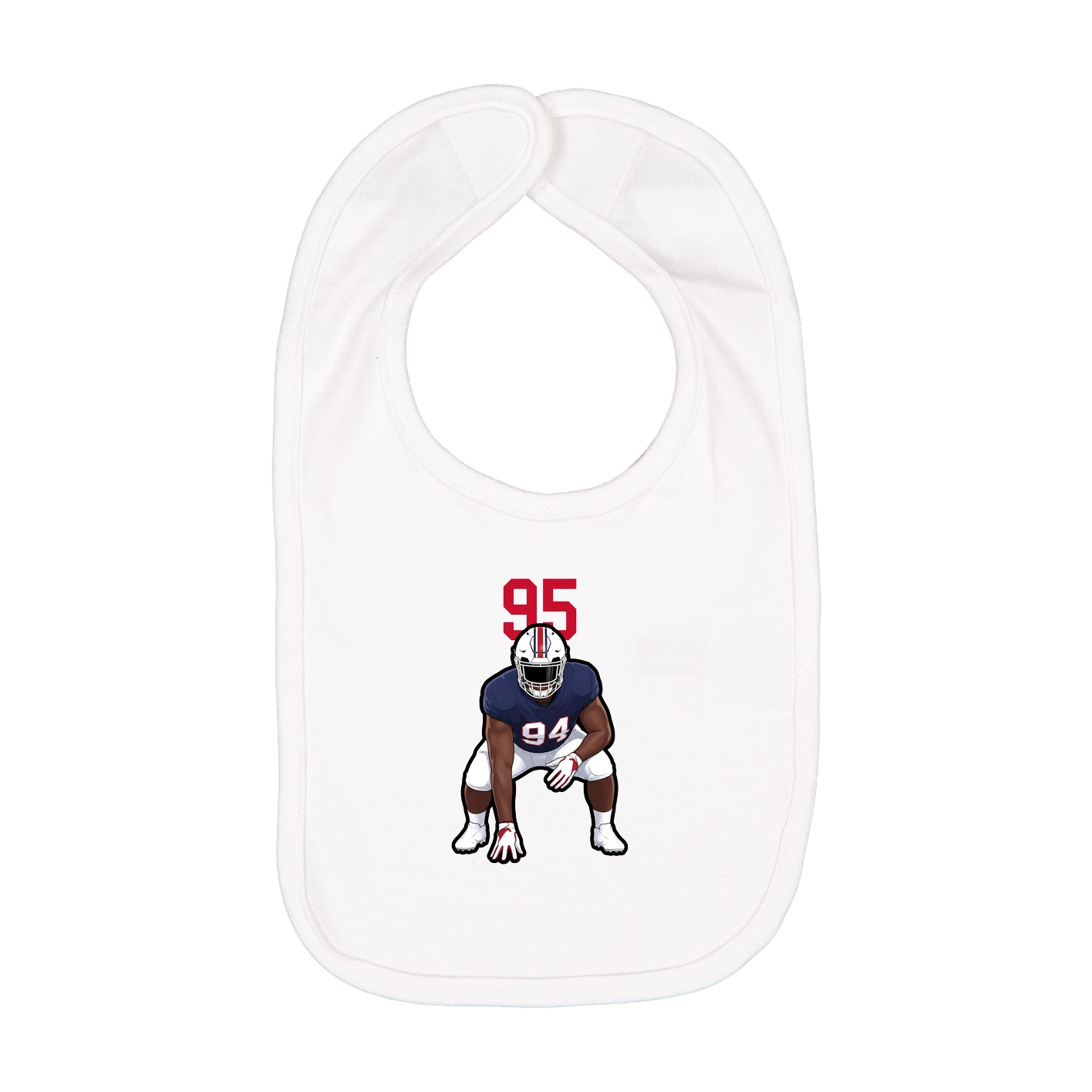 Infant Bib — Number Top in White