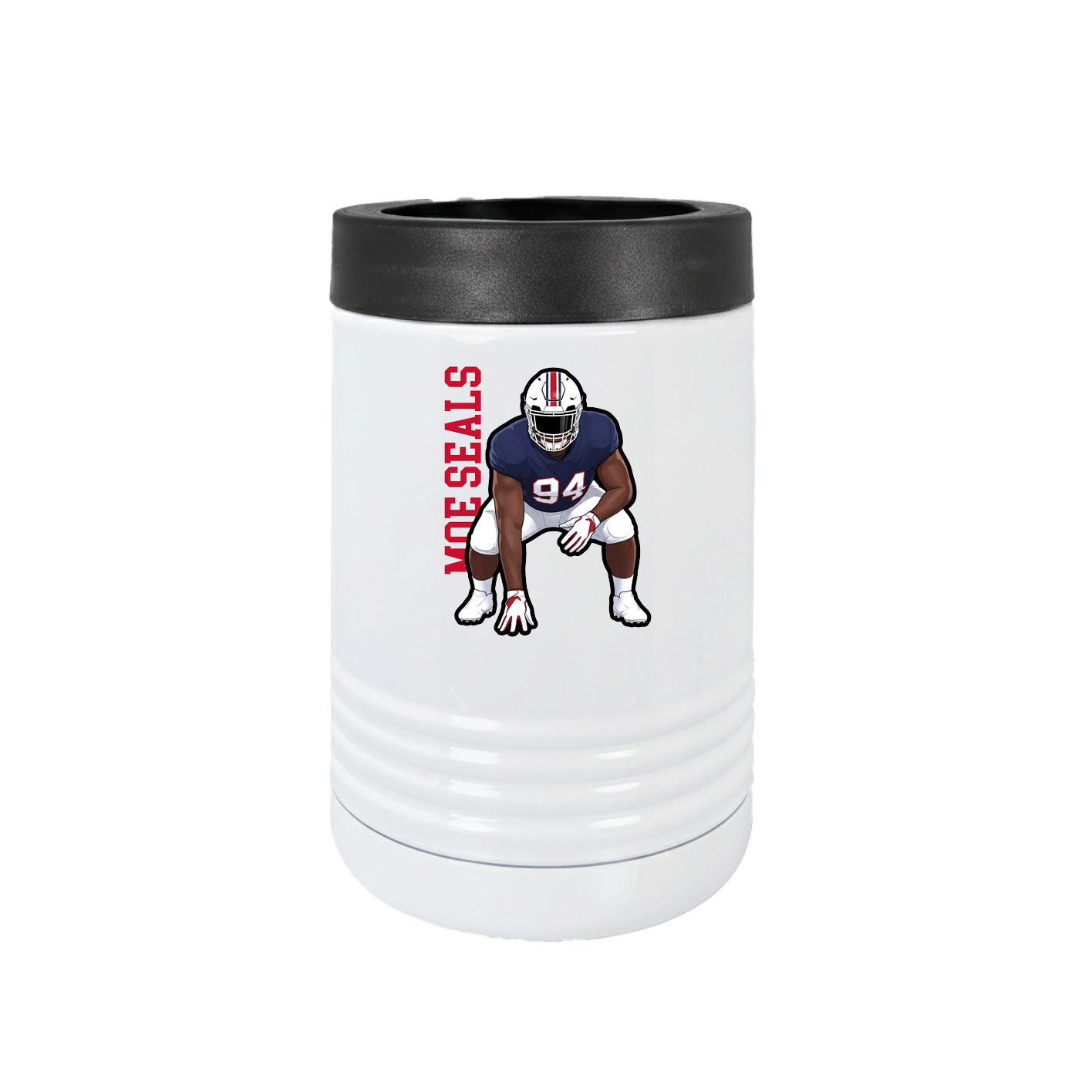 Beverage Holder — Name Vertical in White