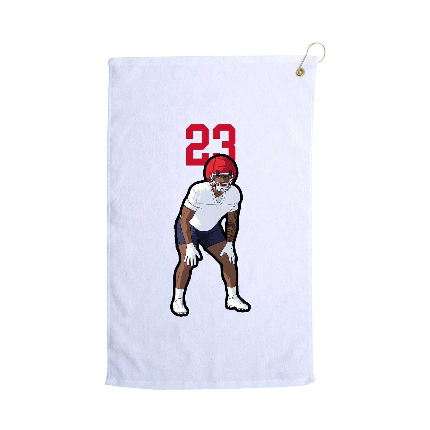 Golf Towel — Number Top in White