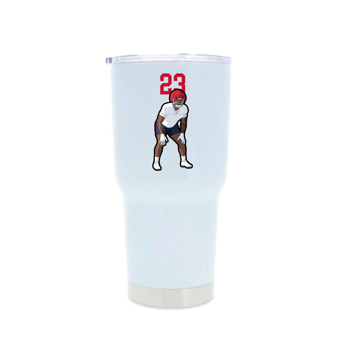 30oz Stainless Steel Tumbler — Number Top in White