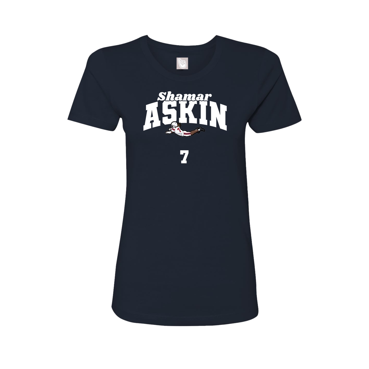 Fitted Women's Tee — Signature Arch in Navy