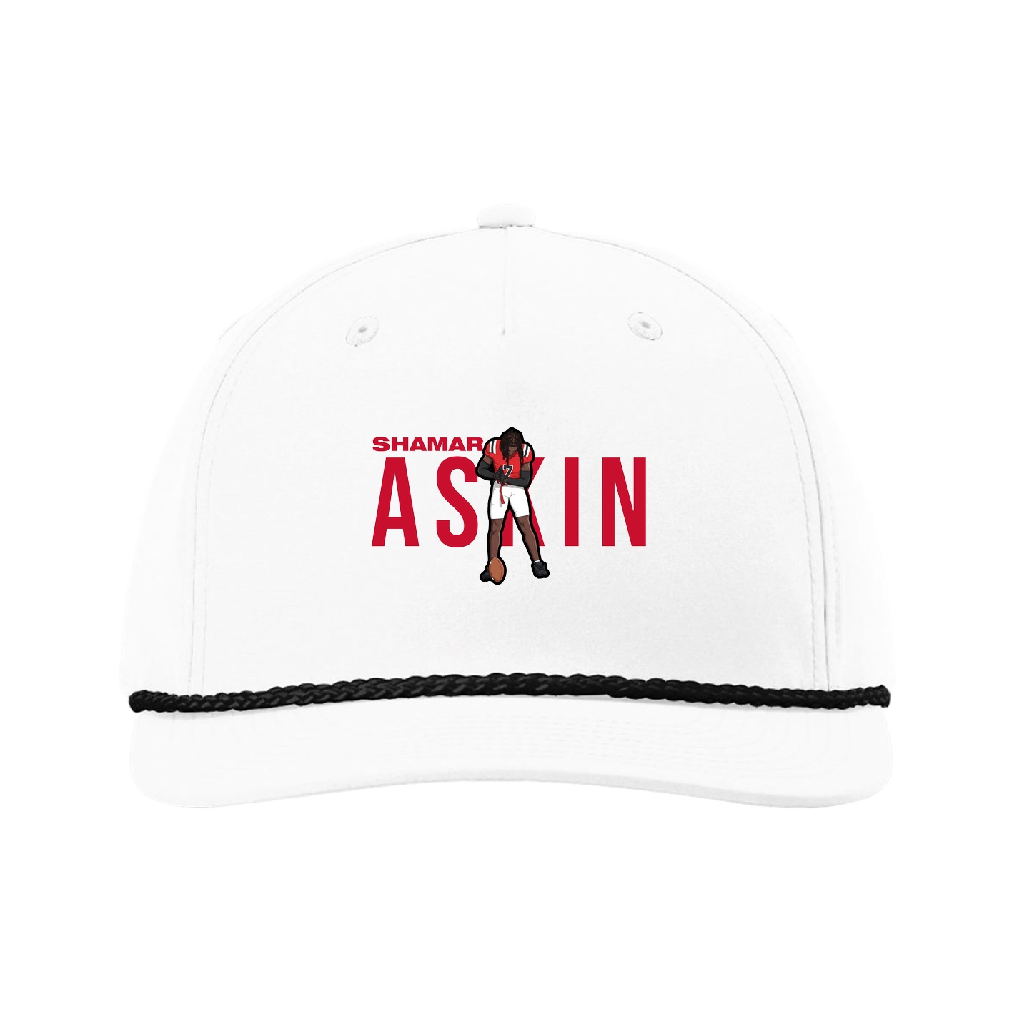 Five-Panel Classic Rope Cap — Player Name in White