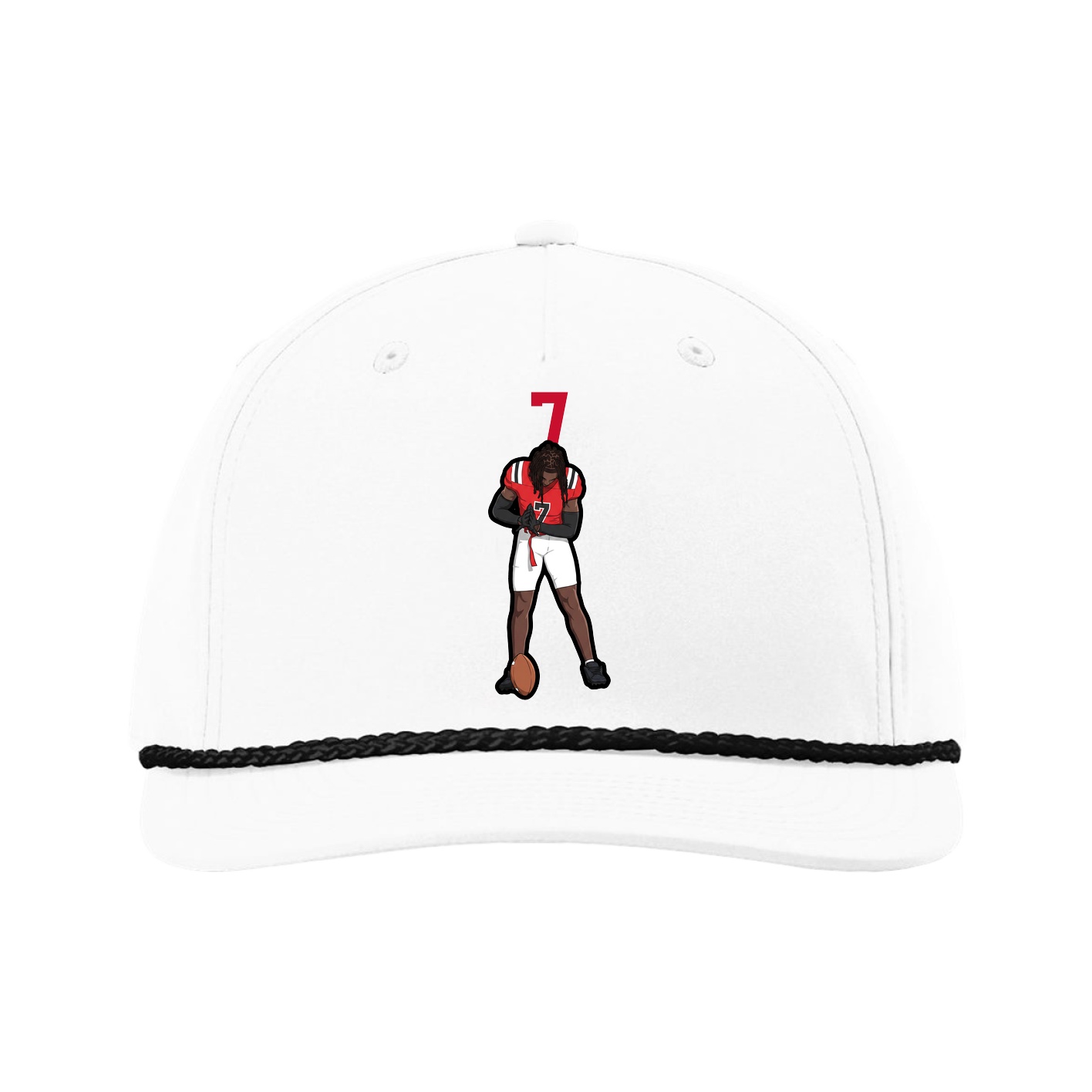 Five-Panel Classic Rope Cap — Number Top in White