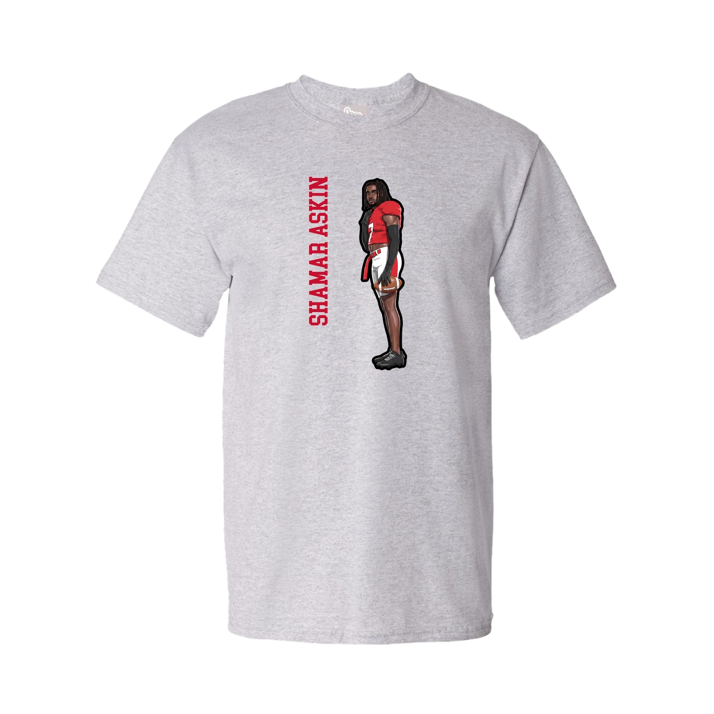Tee — Name Vertical in Grey
